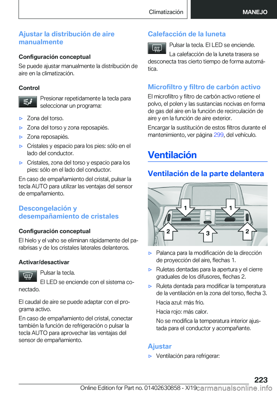 BMW 4 SERIES GRAN COUPE 2020  Manuales de Empleo (in Spanish) �A�j�u�s�t�a�r��l�a��d�i�s�t�r�i�b�u�c�i�