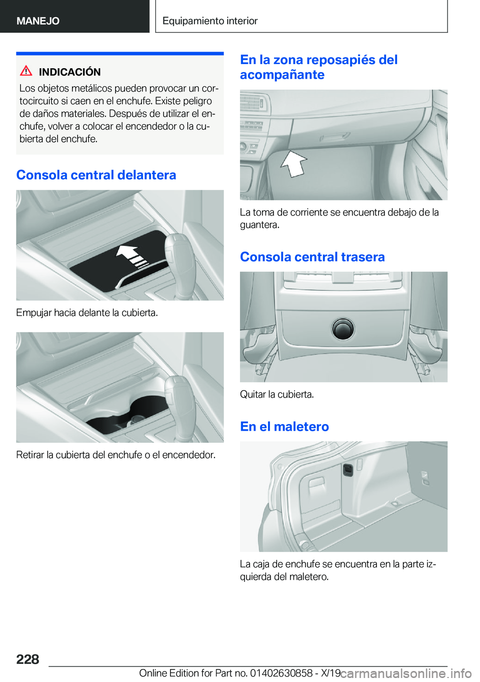 BMW 4 SERIES GRAN COUPE 2020  Manuales de Empleo (in Spanish) �I�N�D�I�C�A�C�I�