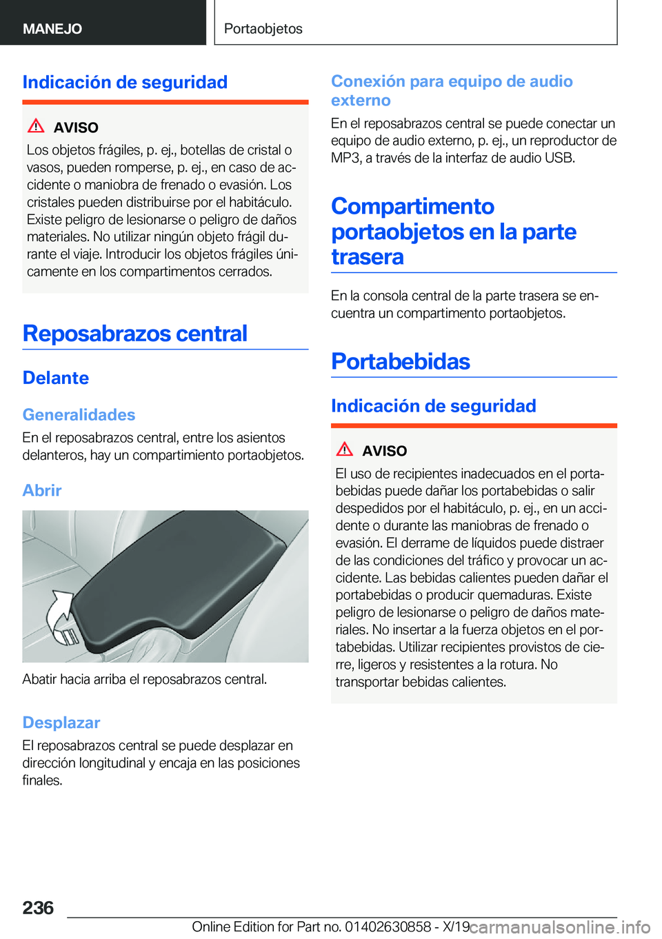 BMW 4 SERIES GRAN COUPE 2020  Manuales de Empleo (in Spanish) �I�n�d�i�c�a�c�i�