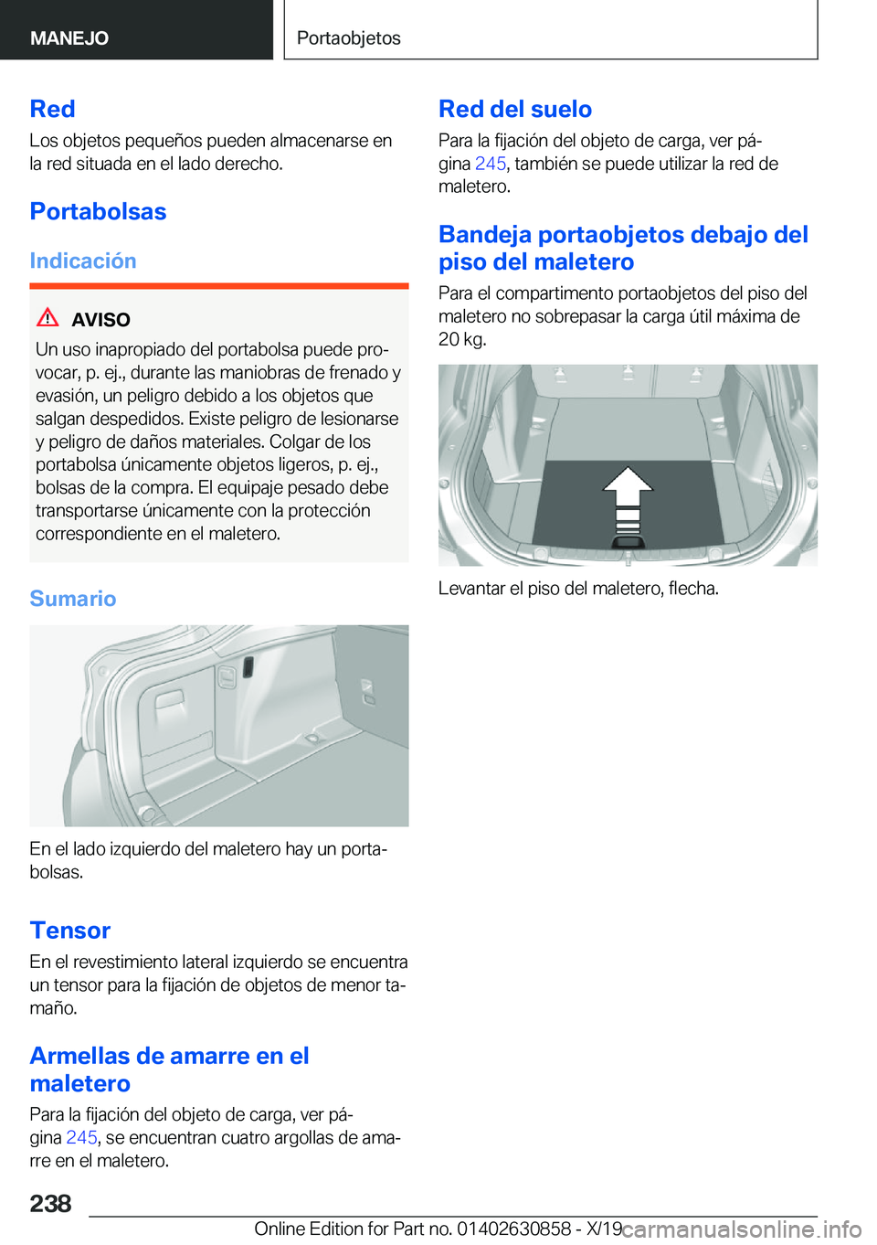 BMW 4 SERIES GRAN COUPE 2020  Manuales de Empleo (in Spanish) �R�e�d
�L�o�s��o�b�j�e�t�o�s��p�e�q�u�e�