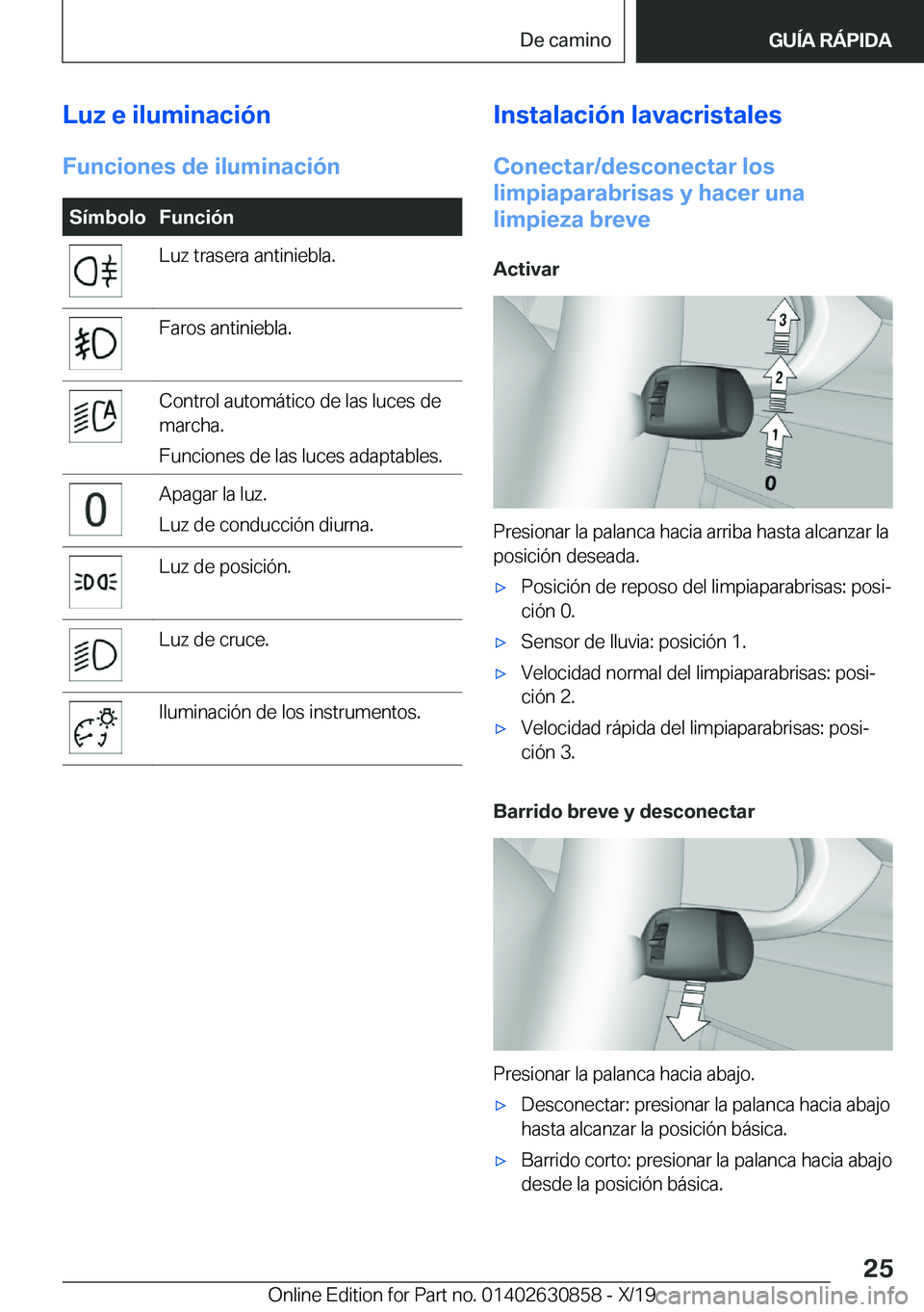 BMW 4 SERIES GRAN COUPE 2020  Manuales de Empleo (in Spanish) �L�u�z��e��i�l�u�m�i�n�a�c�i�