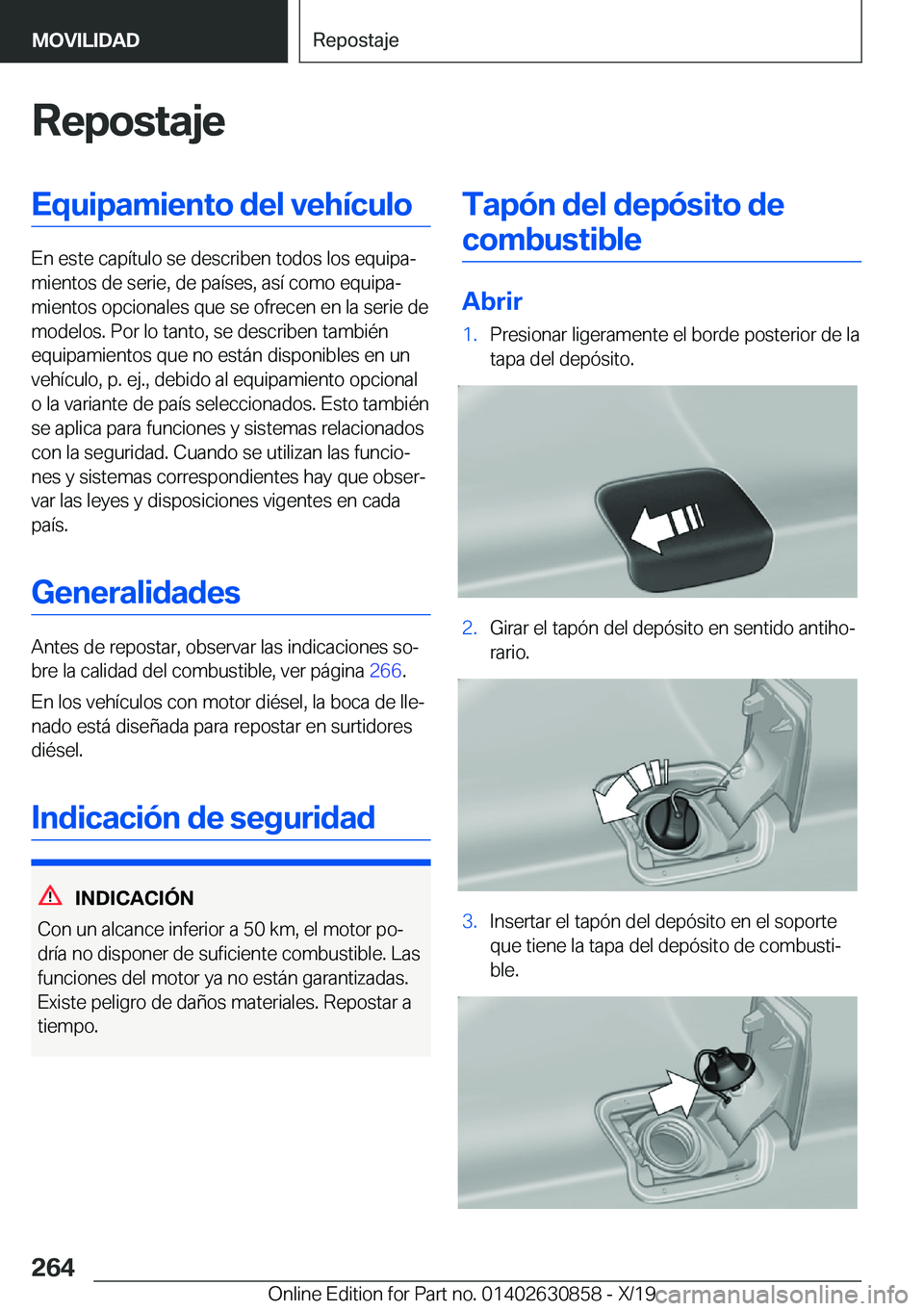 BMW 4 SERIES GRAN COUPE 2020  Manuales de Empleo (in Spanish) �R�e�p�o�s�t�a�j�e�E�q�u�i�p�a�m�i�e�n�t�o��d�e�l��v�e�h�