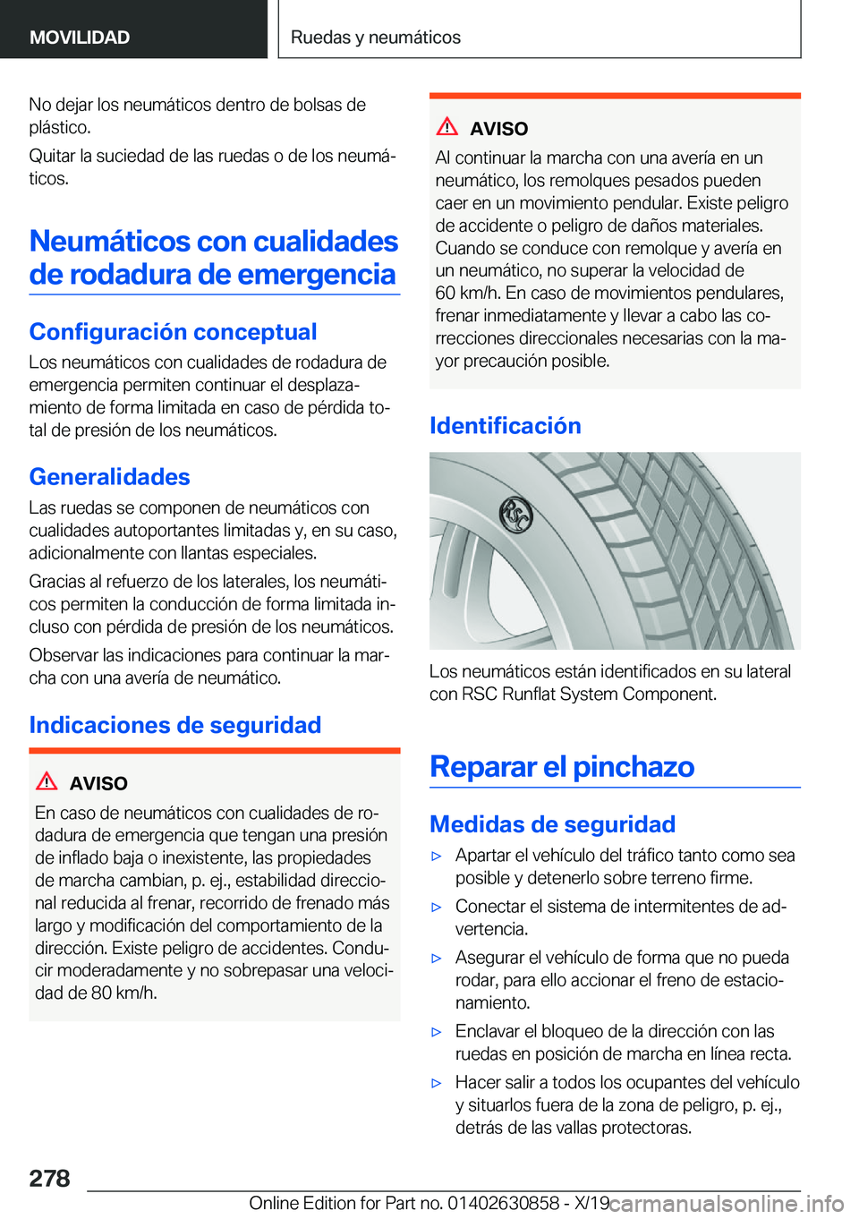 BMW 4 SERIES GRAN COUPE 2020  Manuales de Empleo (in Spanish) �N�o��d�e�j�a�r��l�o�s��n�e�u�m�