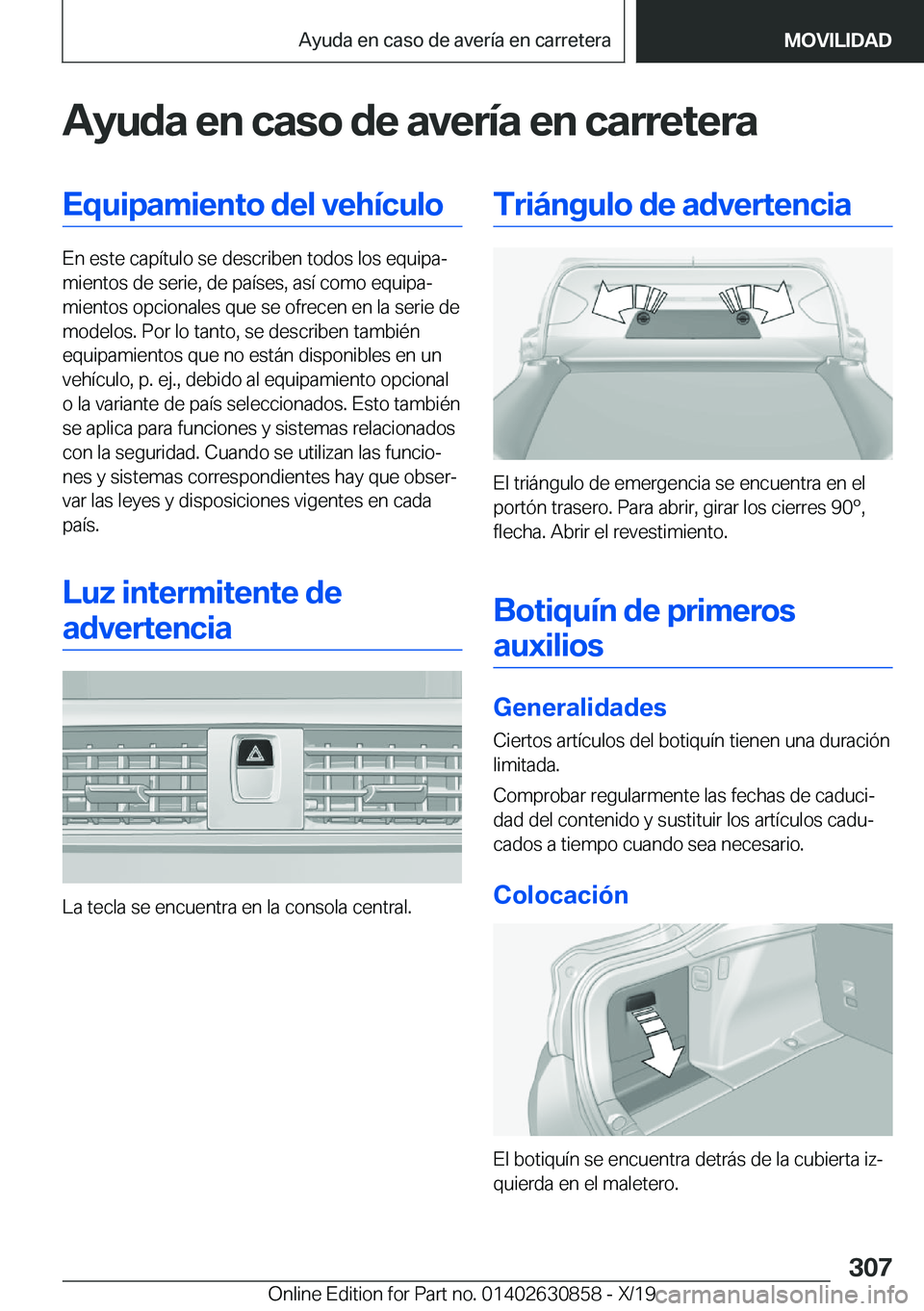 BMW 4 SERIES GRAN COUPE 2020  Manuales de Empleo (in Spanish) �A�y�u�d�a��e�n��c�a�s�o��d�e��a�v�e�r�