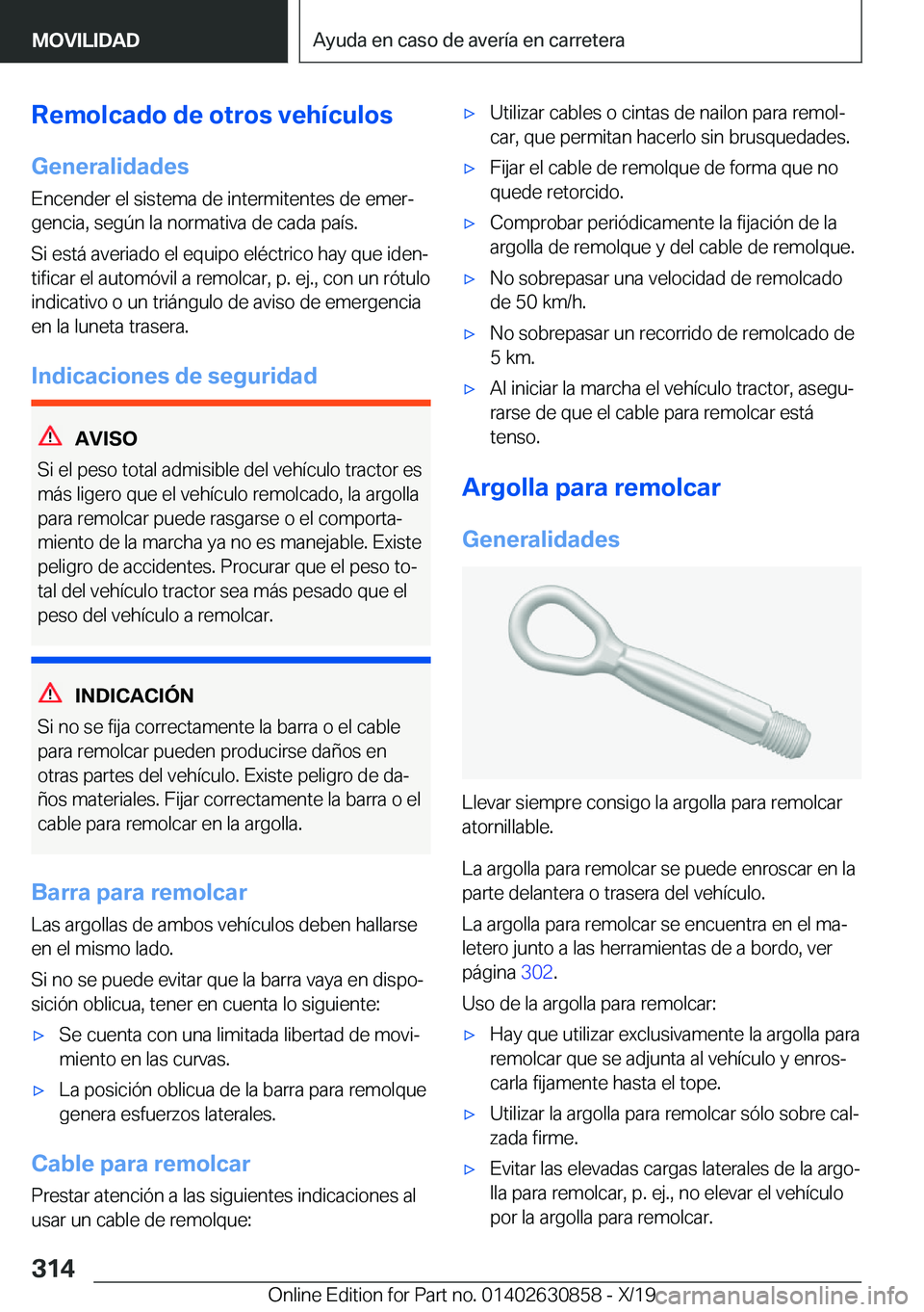 BMW 4 SERIES GRAN COUPE 2020  Manuales de Empleo (in Spanish) �R�e�m�o�l�c�a�d�o��d�e��o�t�r�o�s��v�e�h�