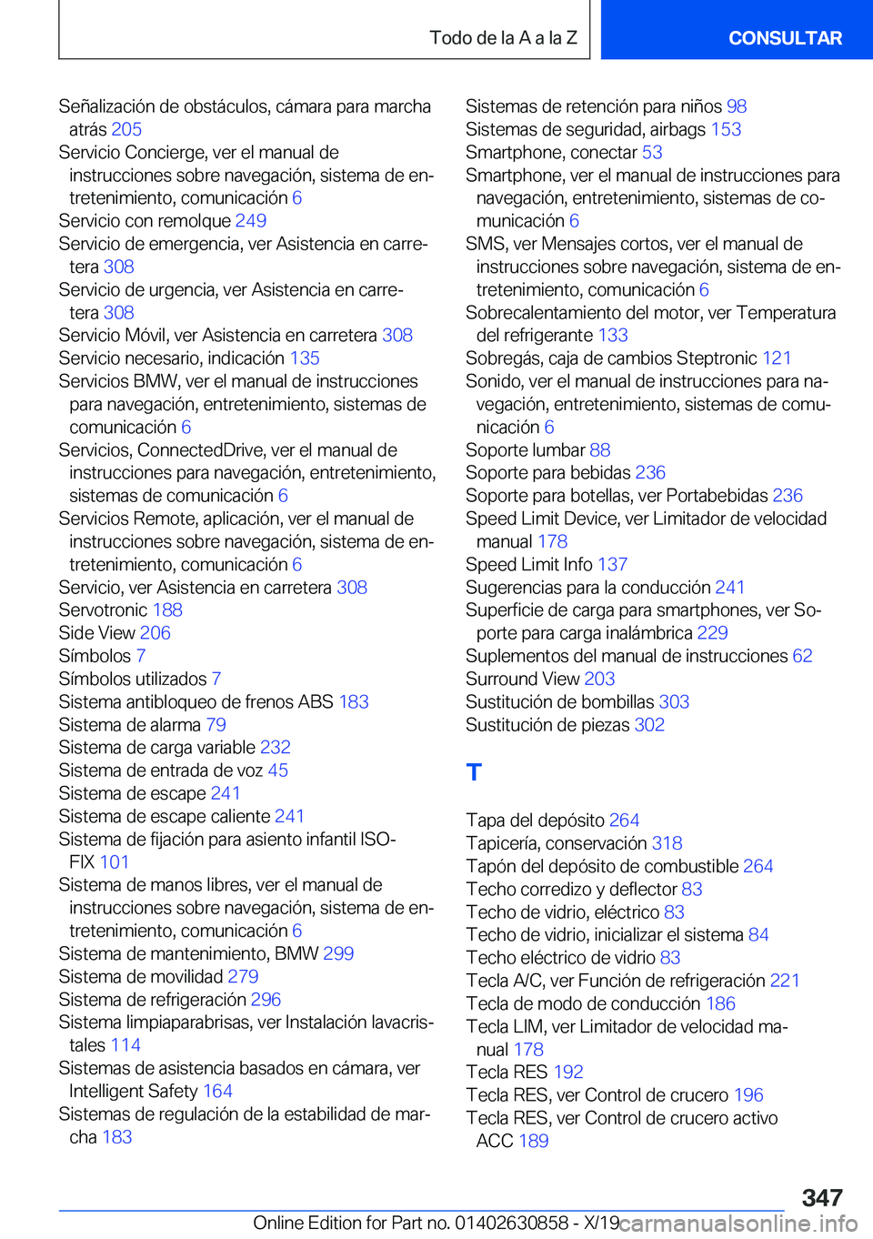 BMW 4 SERIES GRAN COUPE 2020  Manuales de Empleo (in Spanish) �S�e�