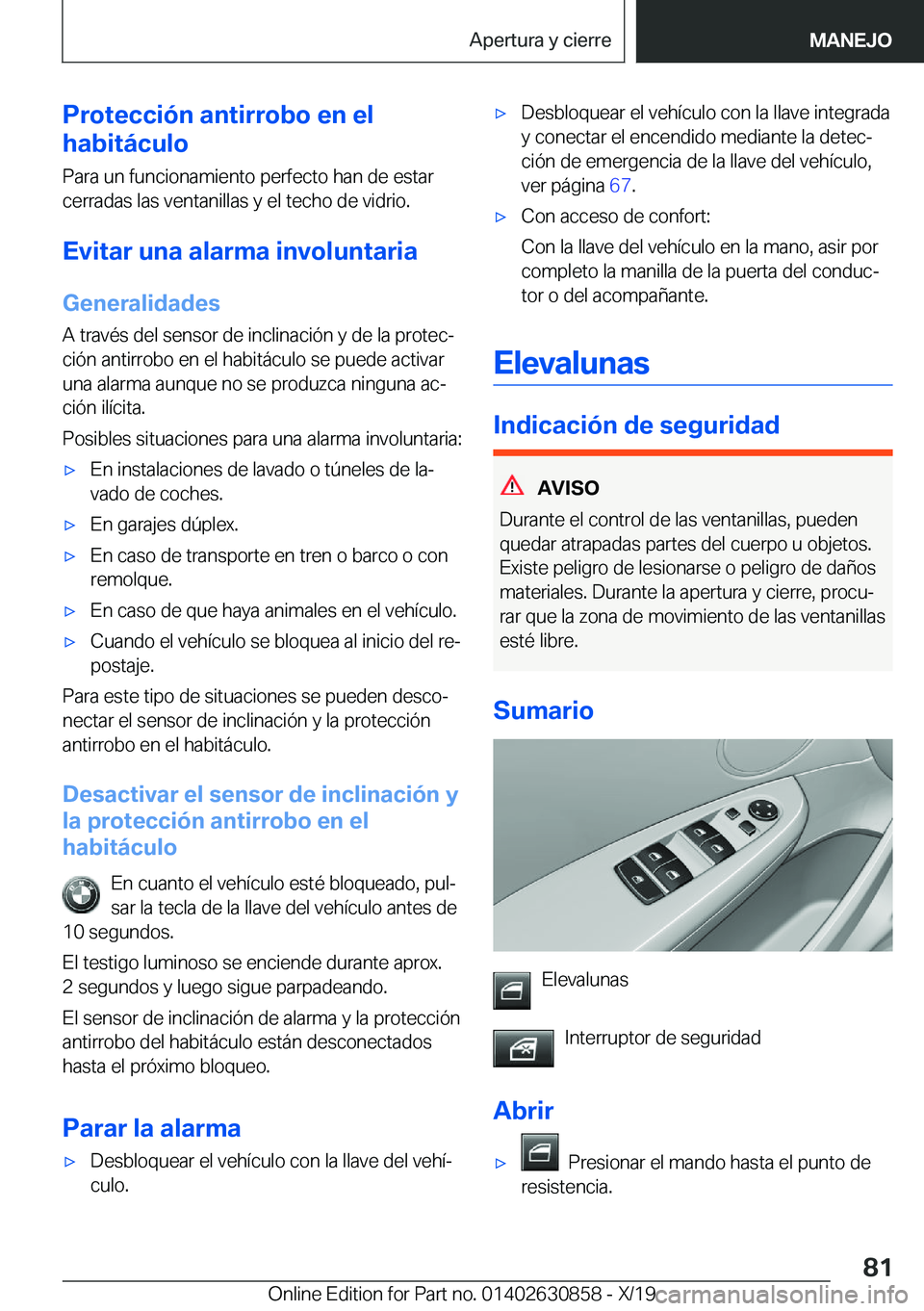 BMW 4 SERIES GRAN COUPE 2020  Manuales de Empleo (in Spanish) �P�r�o�t�e�c�c�i�