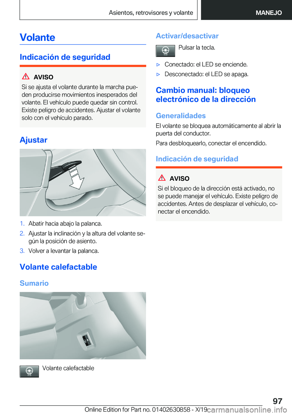 BMW 4 SERIES GRAN COUPE 2020  Manuales de Empleo (in Spanish) �V�o�l�a�n�t�e
�I�n�d�i�c�a�c�i�