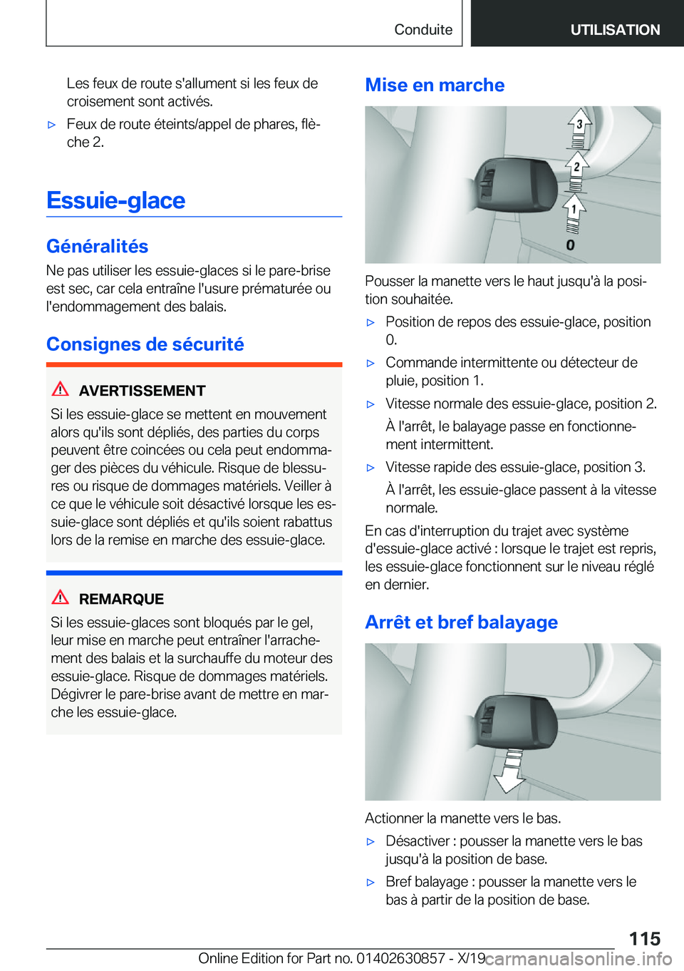 BMW 4 SERIES GRAN COUPE 2020  Notices Demploi (in French) �L�e�s��f�e�u�x��d�e��r�o�u�t�e��s�'�a�l�l�u�m�e�n�t��s�i��l�e�s��f�e�u�x��d�e
�c�r�o�i�s�e�m�e�n�t��s�o�n�t��a�c�t�i�v�é�s�.'x�F�e�u�x��d�e��r�o�u�t�e��é�t�e�i�n�t�s�/�a�p�p�e�