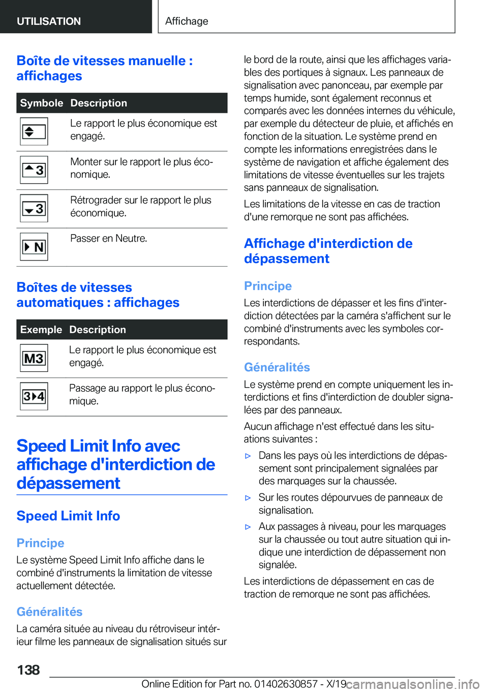 BMW 4 SERIES GRAN COUPE 2020  Notices Demploi (in French) �B�o�