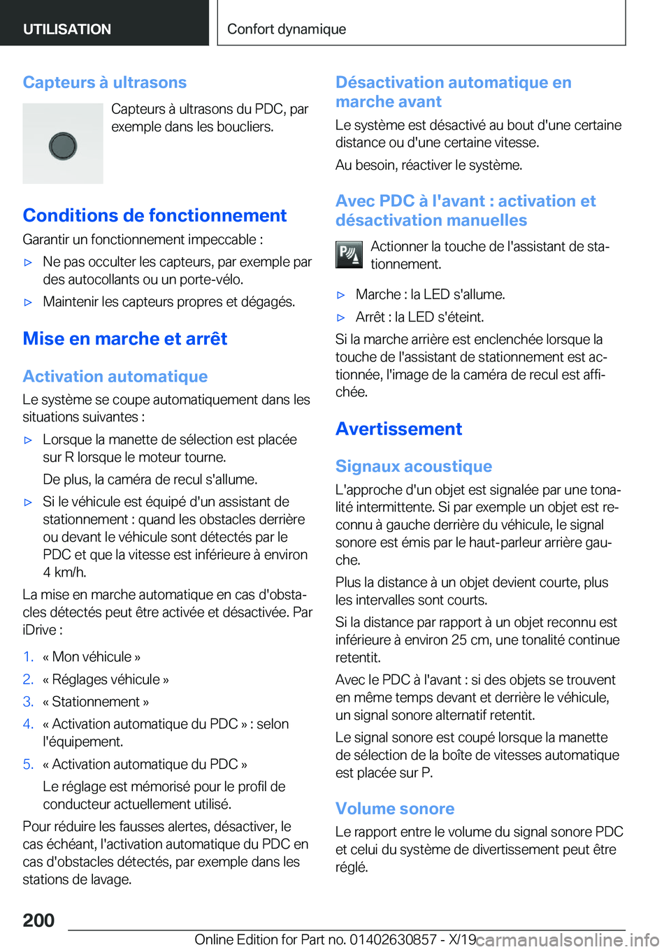 BMW 4 SERIES GRAN COUPE 2020  Notices Demploi (in French) �C�a�p�t�e�u�r�s��