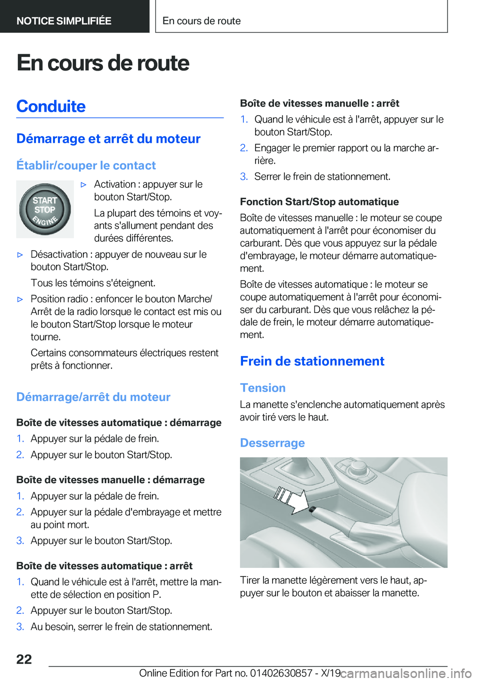 BMW 4 SERIES GRAN COUPE 2020  Notices Demploi (in French) �E�n��c�o�u�r�s��d�e��r�o�u�t�e�C�o�n�d�u�i�t�e
�D�é�m�a�r�r�a�g�e��e�t��a�r�r�ê�t��d�u��m�o�t�e�u�r
�É�t�a�b�l�i�r�/�c�o�u�p�e�r��l�e��c�o�n�t�a�c�t
'x�A�c�t�i�v�a�t�i�o�n��:��a�p�p