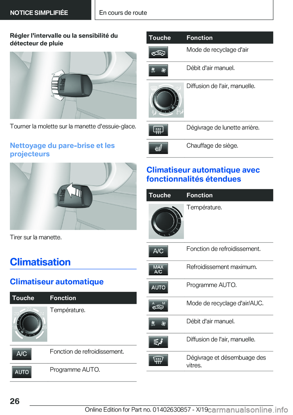 BMW 4 SERIES GRAN COUPE 2020  Notices Demploi (in French) �R�é�g�l�e�r��l�'�i�n�t�e�r�v�a�l�l�e��o�u��l�a��s�e�n�s�i�b�i�l�i�t�é��d�u�d�é�t�e�c�t�e�u�r��d�e��p�l�u�i�e
�T�o�u�r�n�e�r��l�a��m�o�l�e�t�t�e��s�u�r��l�a��m�a�n�e�t�t�e��d�'