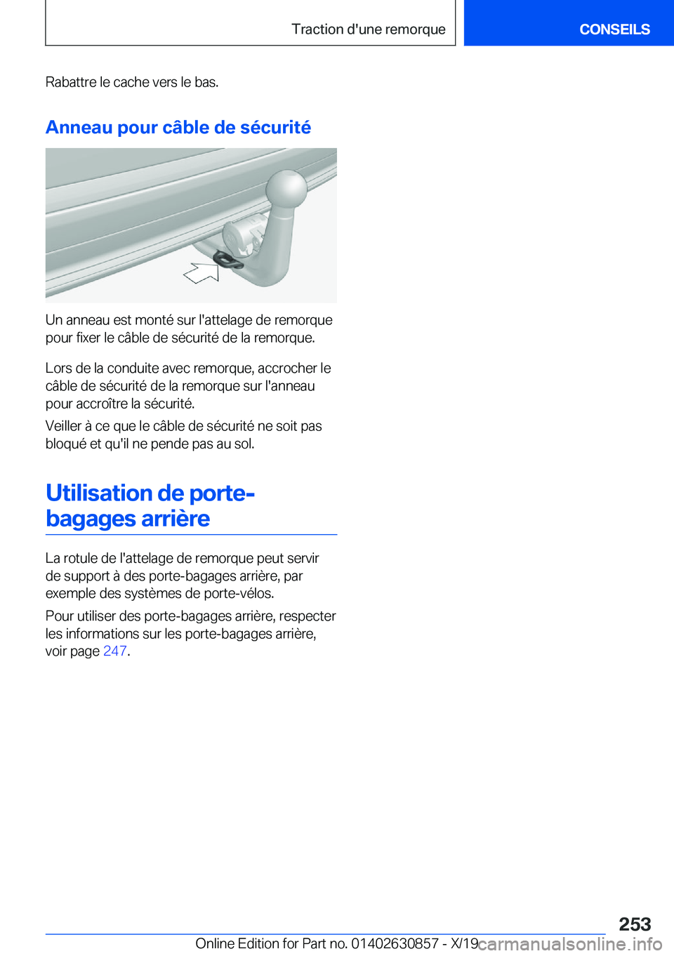 BMW 4 SERIES GRAN COUPE 2020  Notices Demploi (in French) �R�a�b�a�t�t�r�e��l�e��c�a�c�h�e��v�e�r�s��l�e��b�a�s�.
�A�n�n�e�a�u��p�o�u�r��c�