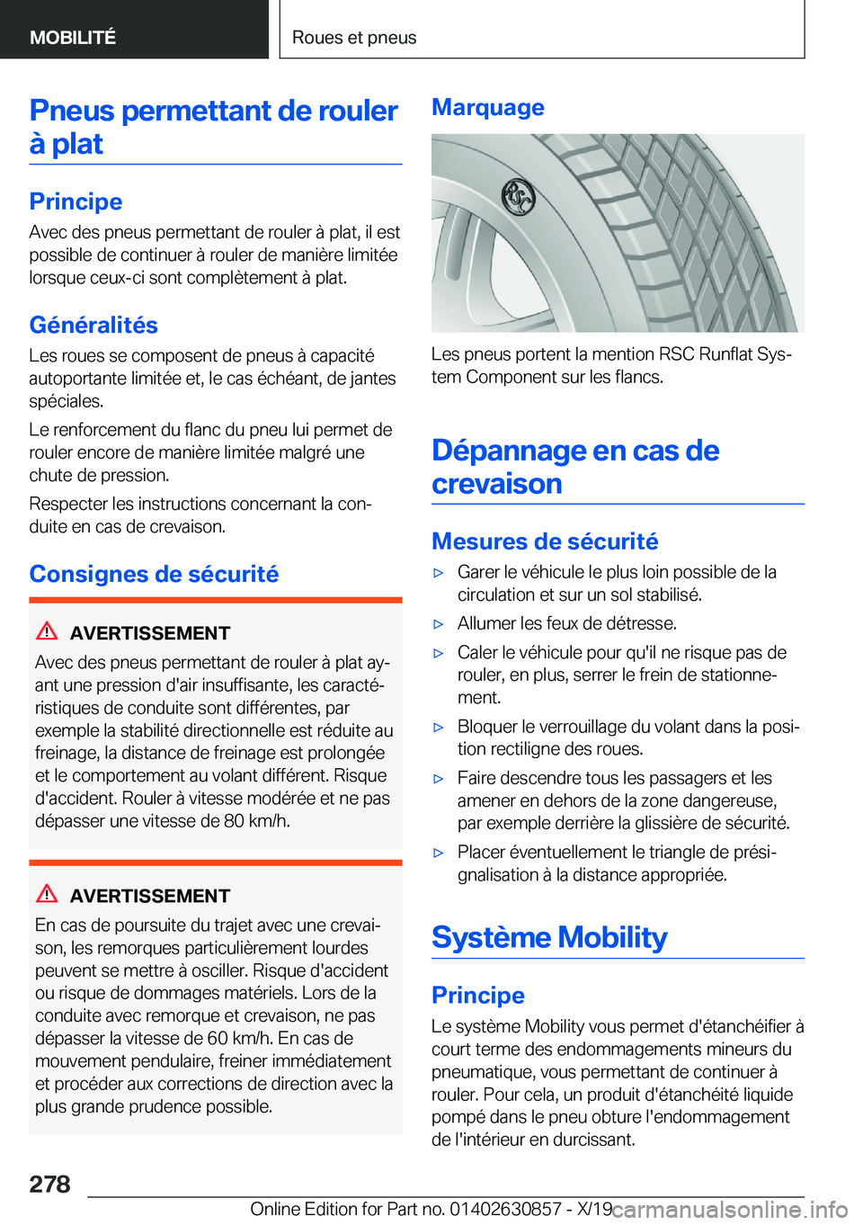 BMW 4 SERIES GRAN COUPE 2020  Notices Demploi (in French) �P�n�e�u�s��p�e�r�m�e�t�t�a�n�t��d�e��r�o�u�l�e�r�