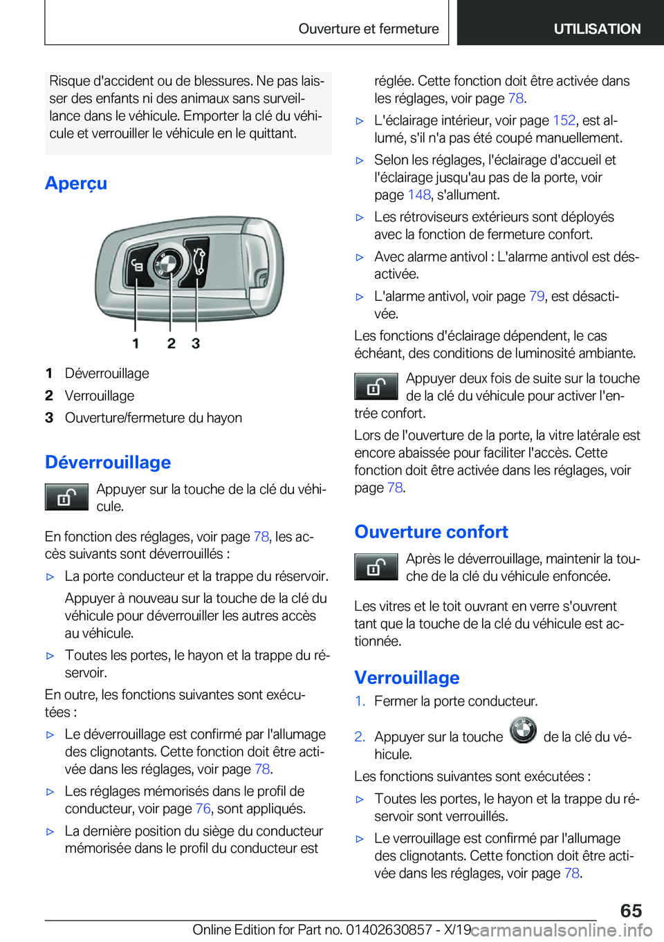 BMW 4 SERIES GRAN COUPE 2020  Notices Demploi (in French) �R�i�s�q�u�e��d�'�a�c�c�i�d�e�n�t��o�u��d�e��b�l�e�s�s�u�r�e�s�.��N�e��p�a�s��l�a�i�sj�s�e�r��d�e�s��e�n�f�a�n�t�s��n�i��d�e�s��a�n�i�m�a�u�x��s�a�n�s��s�u�r�v�e�i�lj
�l�a�n�c�e��