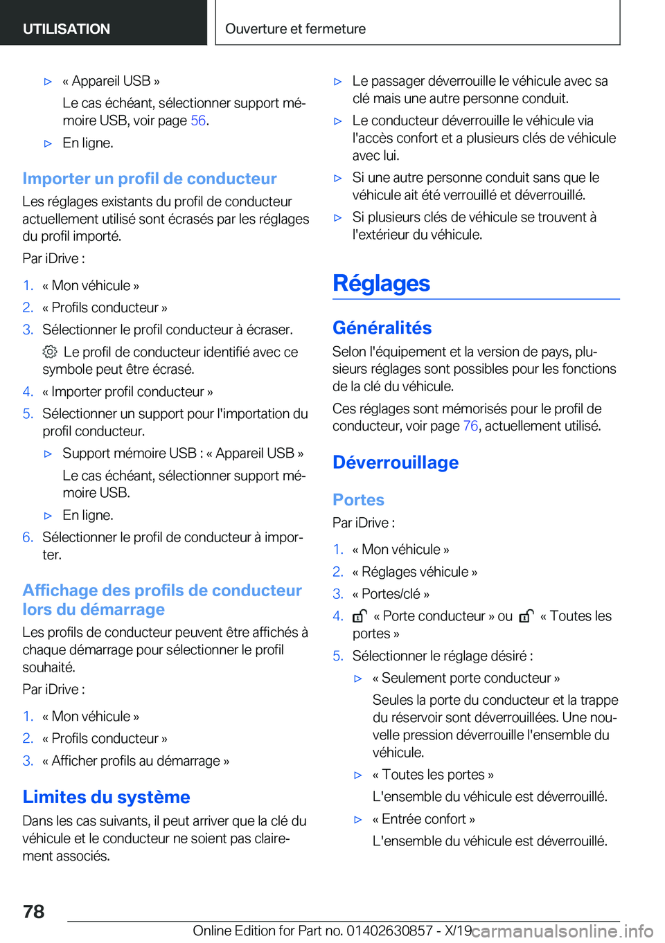 BMW 4 SERIES GRAN COUPE 2020  Notices Demploi (in French) 'x�k��A�p�p�a�r�e�i�l��U�S�B��{
�L�e��c�a�s��é�c�h�é�a�n�t�,��s�é�l�e�c�t�i�o�n�n�e�r��s�u�p�p�o�r�t��m�éj �m�o�i�r�e��U�S�B�,��v�o�i�r��p�a�g�e� �5�6�.'x�E�n��l�i�g�n�e�.
�I