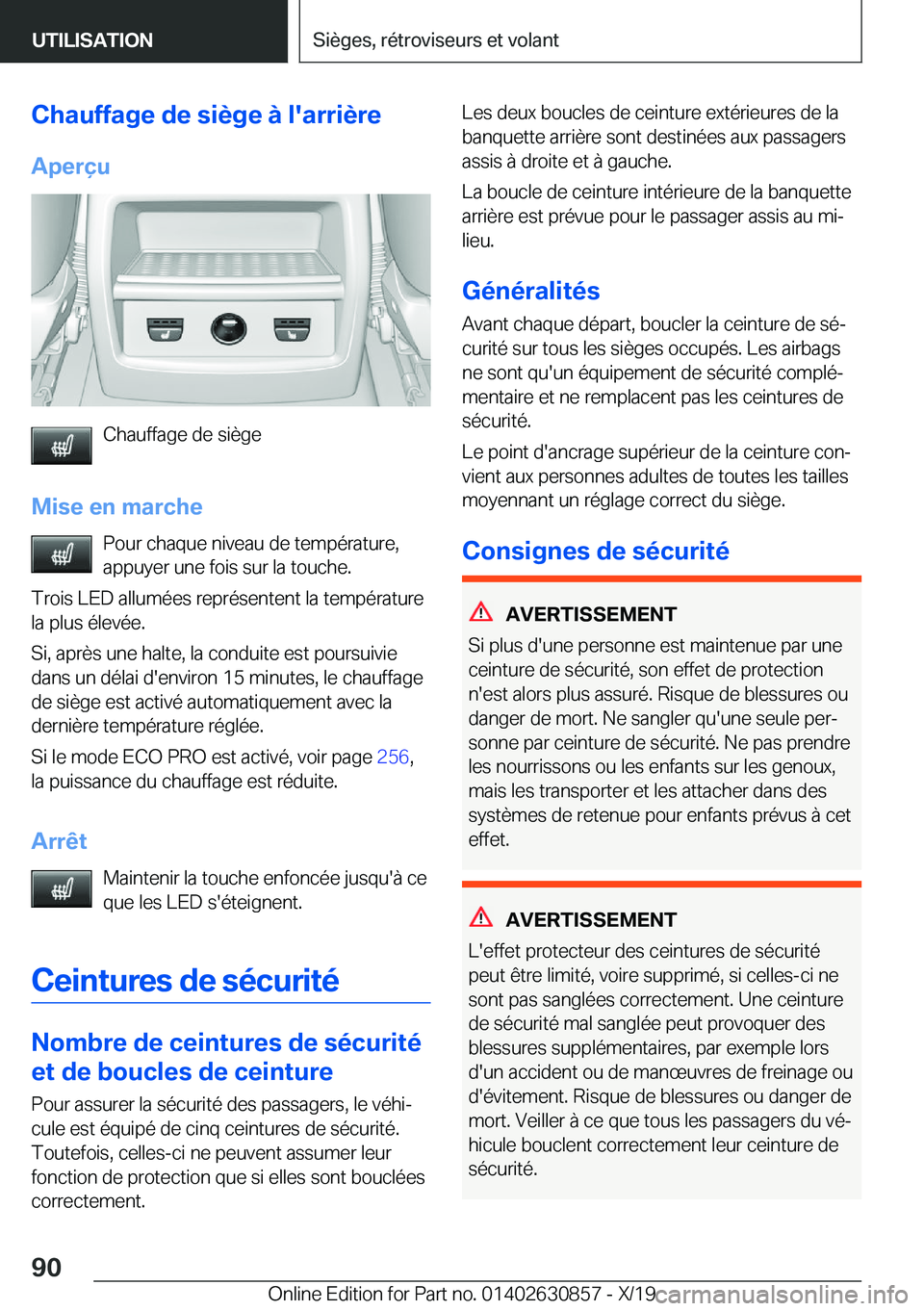 BMW 4 SERIES GRAN COUPE 2020  Notices Demploi (in French) �C�h�a�u�f�f�a�g�e��d�e��s�i�è�g�e��
