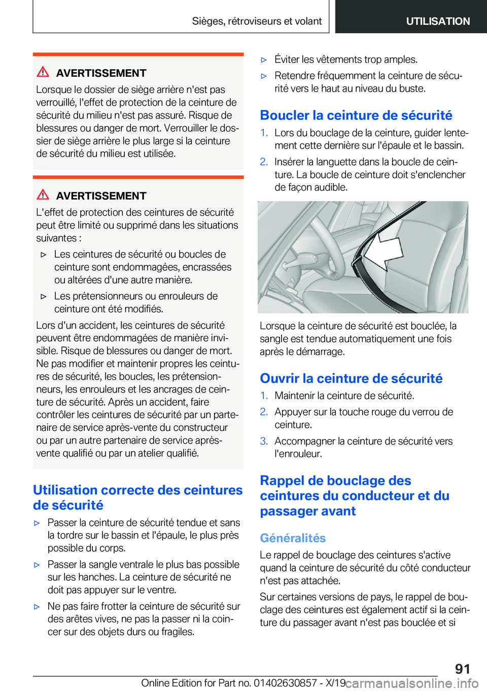 BMW 4 SERIES GRAN COUPE 2020  Notices Demploi (in French) �A�V�E�R�T�I�S�S�E�M�E�N�T
�L�o�r�s�q�u�e��l�e��d�o�s�s�i�e�r��d�e��s�i�è�g�e��a�r�r�i�è�r�e��n�'�e�s�t��p�a�s
�v�e�r�r�o�u�i�l�l�é�,��l�'�e�f�f�e�t��d�e��p�r�o�t�e�c�t�i�o�n��d�