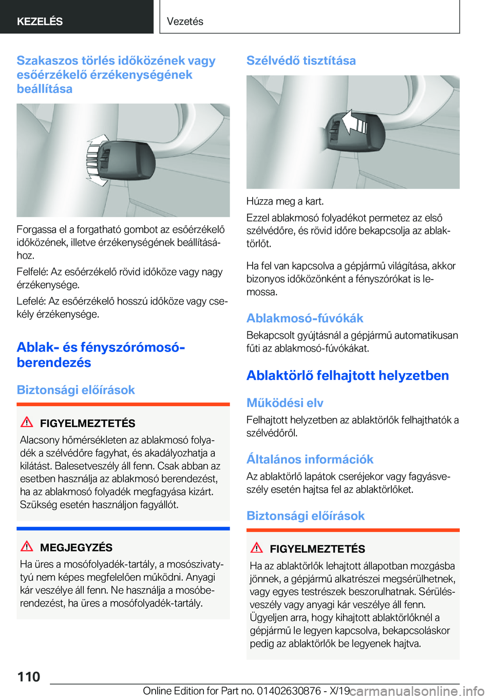 BMW 4 SERIES GRAN COUPE 2020  Kezelési útmutató (in Hungarian) �S�z�a�k�a�s�z�o�s��t�