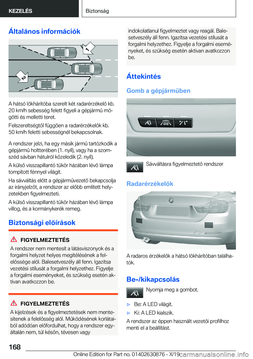 BMW 4 SERIES GRAN COUPE 2020  Kezelési útmutató (in Hungarian) �