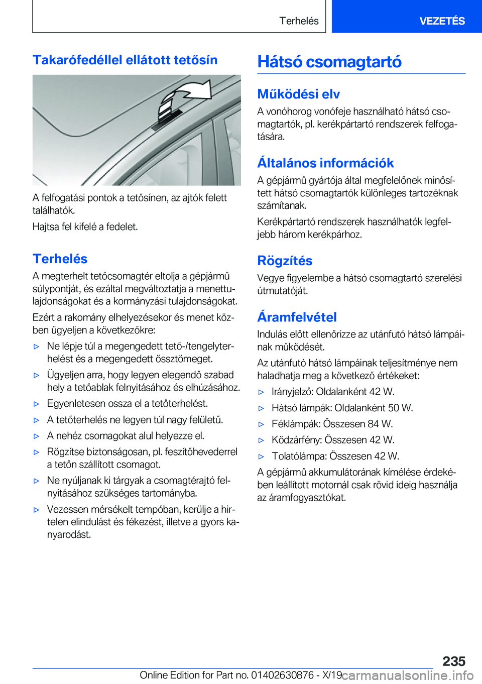 BMW 4 SERIES GRAN COUPE 2020  Kezelési útmutató (in Hungarian) �T�a�k�a�r�
