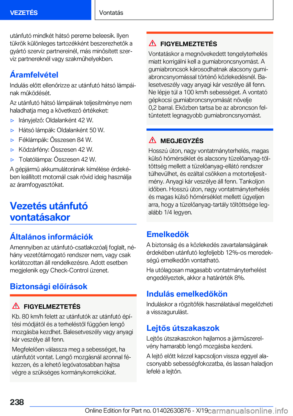 BMW 4 SERIES GRAN COUPE 2020  Kezelési útmutató (in Hungarian) �u�t�