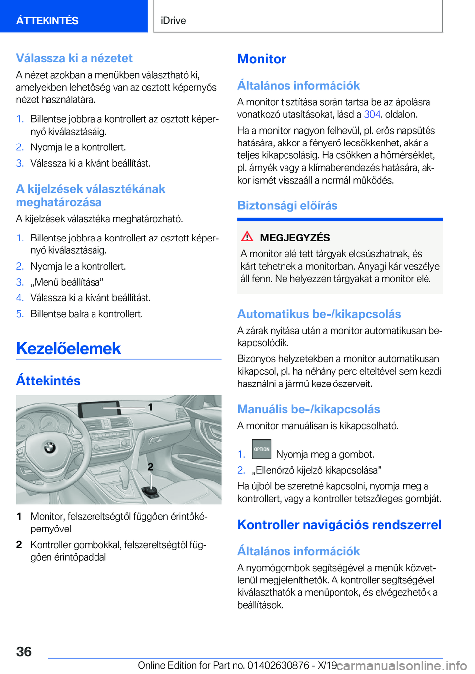 BMW 4 SERIES GRAN COUPE 2020  Kezelési útmutató (in Hungarian) �V�