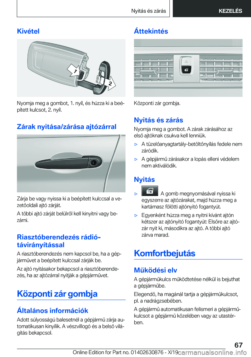 BMW 4 SERIES GRAN COUPE 2020  Kezelési útmutató (in Hungarian) �K�i�v�