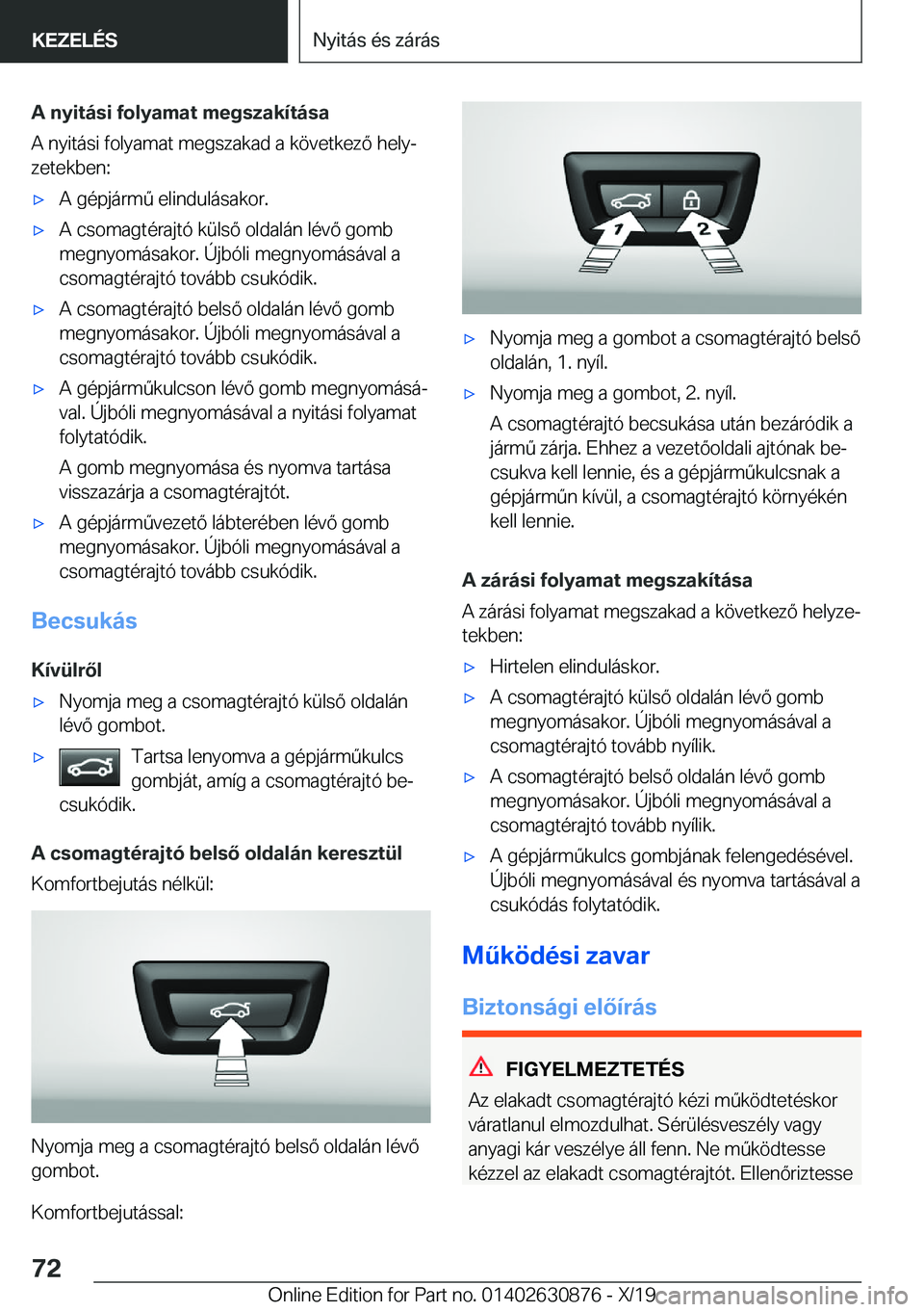 BMW 4 SERIES GRAN COUPE 2020  Kezelési útmutató (in Hungarian) �A��n�y�i�t�