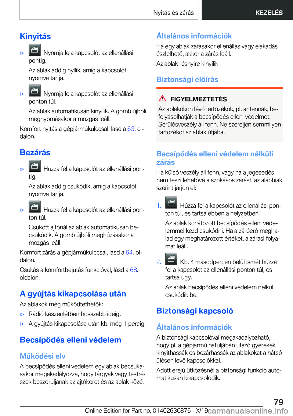 BMW 4 SERIES GRAN COUPE 2020  Kezelési útmutató (in Hungarian) �K�i�n�y�i�t�
