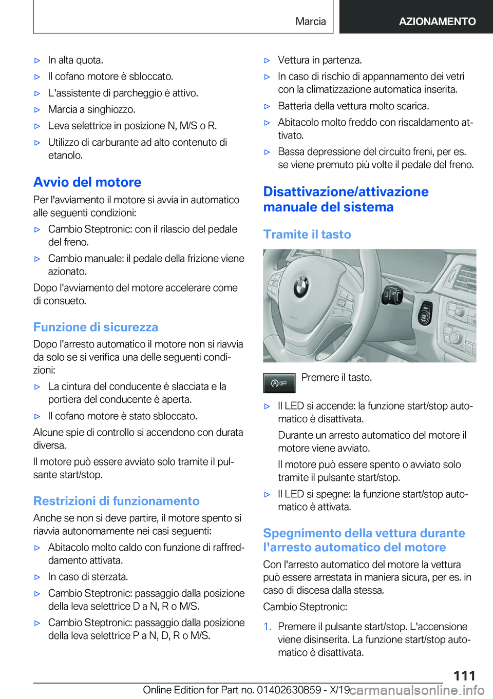 BMW 4 SERIES GRAN COUPE 2020  Libretti Di Uso E manutenzione (in Italian) 'x�I�n��a�l�t�a��q�u�o�t�a�.'x�I�l��c�o�f�a�n�o��m�o�t�o�r�e��è��s�b�l�o�c�c�a�t�o�.'x�L�'�a�s�s�i�s�t�e�n�t�e��d�i��p�a�r�c�h�e�g�g�i�o��è��a�t�t�i�v�o�.'x�M�a�r�c�i�a