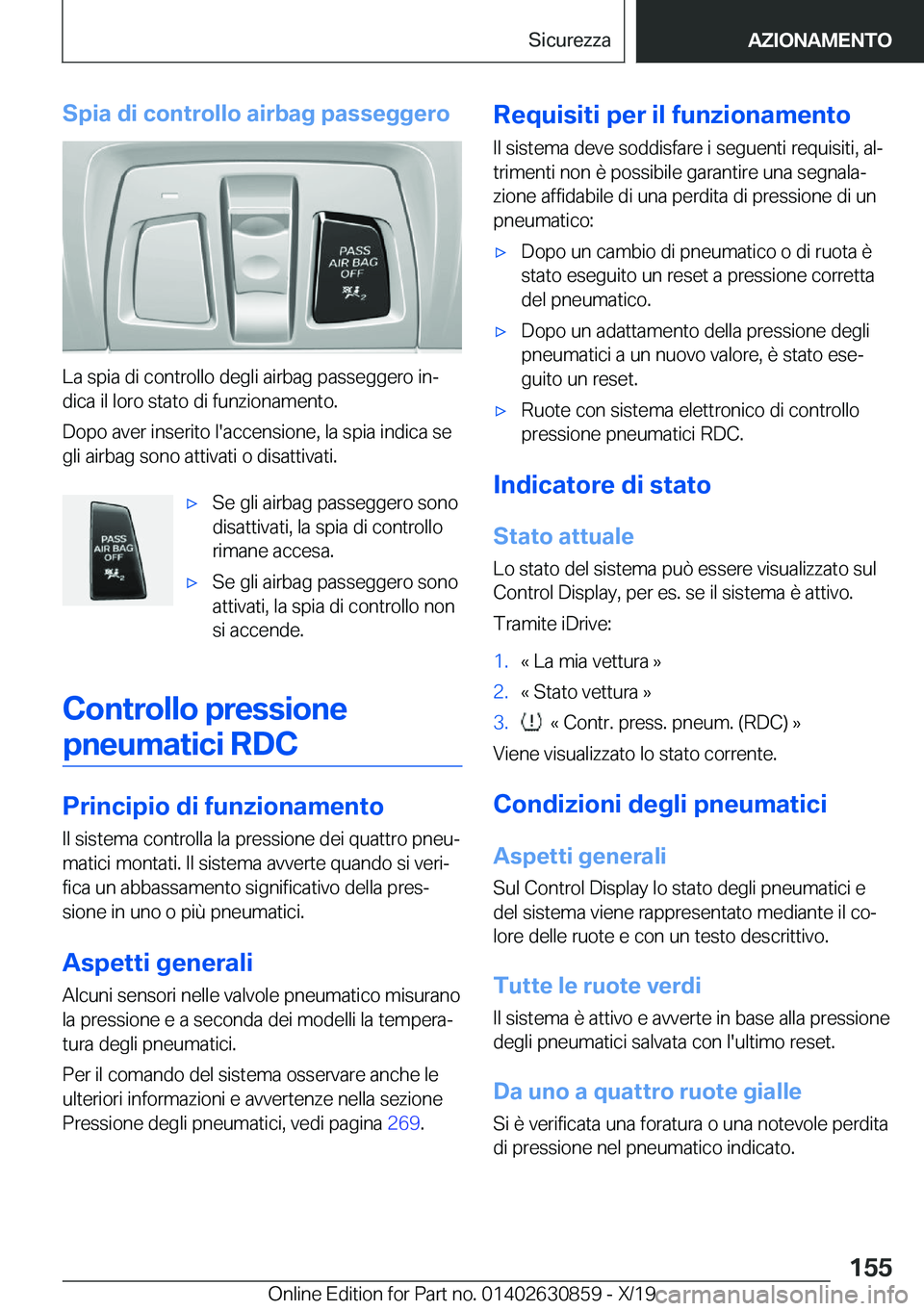 BMW 4 SERIES GRAN COUPE 2020  Libretti Di Uso E manutenzione (in Italian) �S�p�i�a��d�i��c�o�n�t�r�o�l�l�o��a�i�r�b�a�g��p�a�s�s�e�g�g�e�r�o
�L�a��s�p�i�a��d�i��c�o�n�t�r�o�l�l�o��d�e�g�l�i��a�i�r�b�a�g��p�a�s�s�e�g�g�e�r�o��i�nª�d�i�c�a��i�l��l�o�r�o��s�t�a