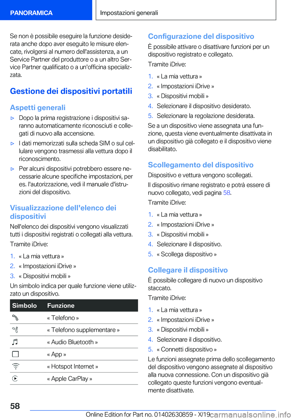 BMW 4 SERIES GRAN COUPE 2020  Libretti Di Uso E manutenzione (in Italian) �S�e��n�o�n��è��p�o�s�s�i�b�i�l�e��e�s�e�g�u�i�r�e��l�a��f�u�n�z�i�o�n�e��d�e�s�i�d�eª
�r�a�t�a��a�n�c�h�e��d�o�p�o��a�v�e�r��e�s�e�g�u�i�t�o��l�e��m�i�s�u�r�e��e�l�e�nª
�c�a�t�e�,�