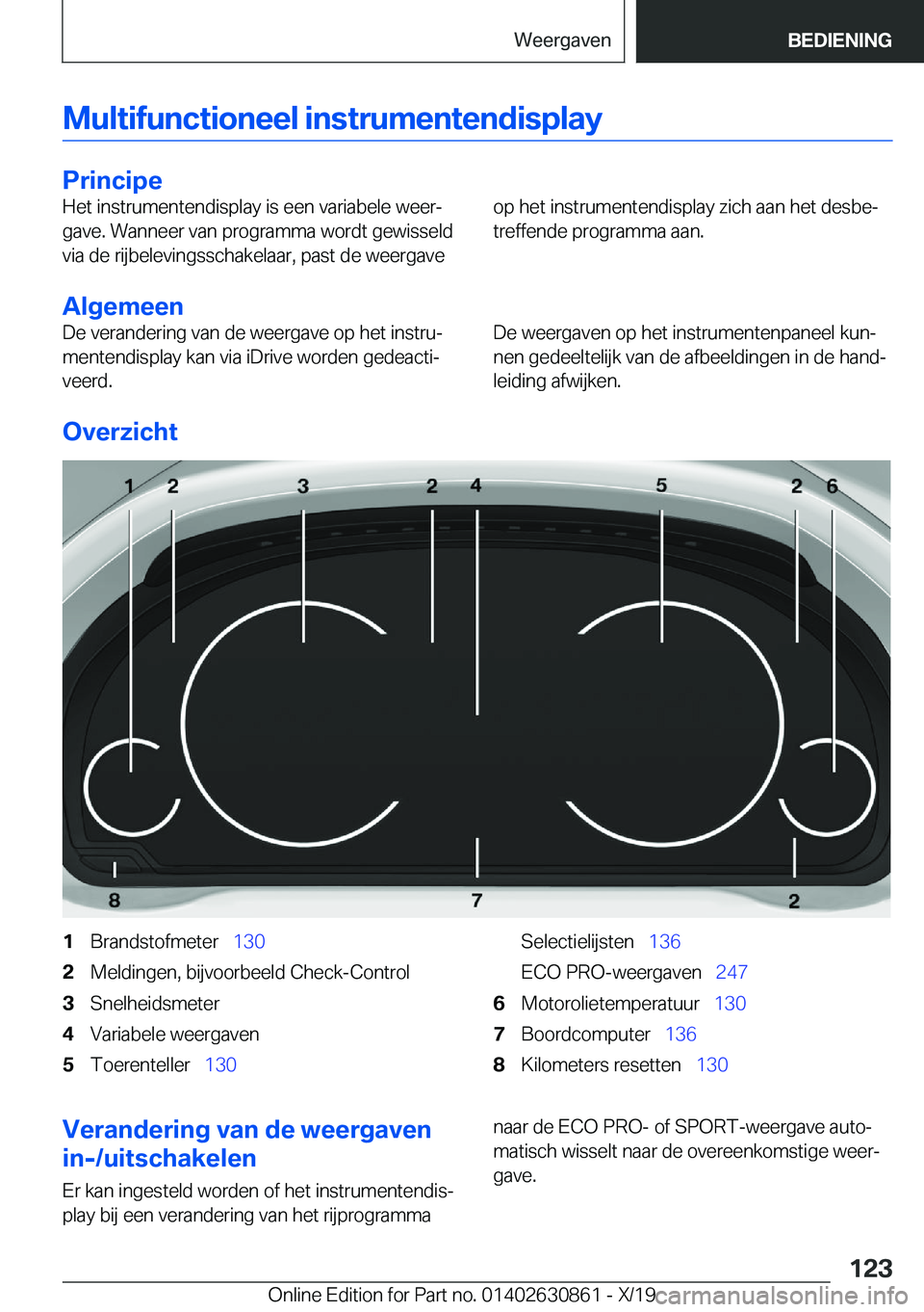 BMW 4 SERIES GRAN COUPE 2020  Instructieboekjes (in Dutch) �M�u�l�t�i�f�u�n�c�t�i�o�n�e�e�l��i�n�s�t�r�u�m�e�n�t�e�n�d�i�s�p�l�a�y
�P�r�i�n�c�i�p�e
�H�e�t��i�n�s�t�r�u�m�e�n�t�e�n�d�i�s�p�l�a�y��i�s��e�e�n��v�a�r�i�a�b�e�l�e��w�e�e�rj
�g�a�v�e�.��W�a�