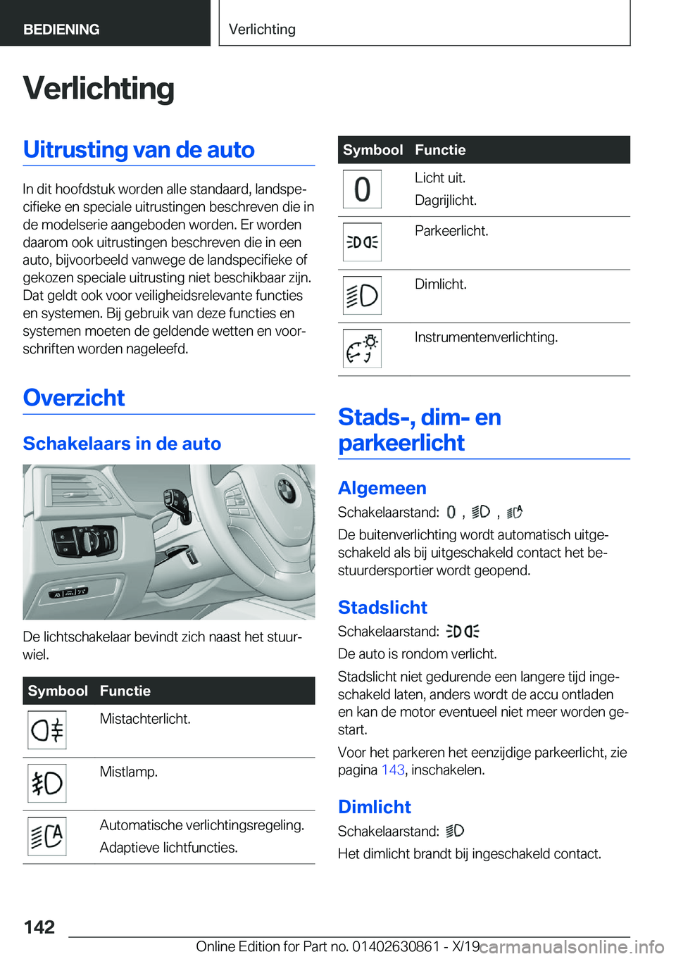 BMW 4 SERIES GRAN COUPE 2020  Instructieboekjes (in Dutch) �V�e�r�l�i�c�h�t�i�n�g�U�i�t�r�u�s�t�i�n�g��v�a�n��d�e��a�u�t�o
�I�n��d�i�t��h�o�o�f�d�s�t�u�k��w�o�r�d�e�n��a�l�l�e��s�t�a�n�d�a�a�r�d�,��l�a�n�d�s�p�ej�c�i�f�i�e�k�e��e�n��s�p�e�c�i�a�l�