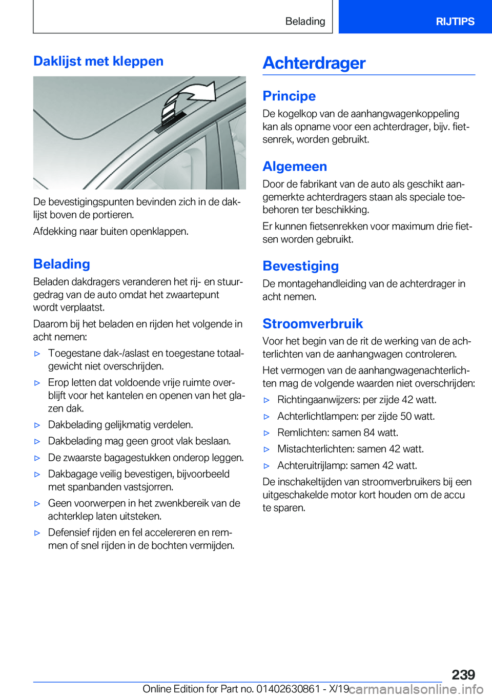 BMW 4 SERIES GRAN COUPE 2020  Instructieboekjes (in Dutch) �D�a�k�l�i�j�s�t��m�e�t��k�l�e�p�p�e�n
�D�e��b�e�v�e�s�t�i�g�i�n�g�s�p�u�n�t�e�n��b�e�v�i�n�d�e�n��z�i�c�h��i�n��d�e��d�a�kj
�l�i�j�s�t��b�o�v�e�n��d�e��p�o�r�t�i�e�r�e�n�.
�A�f�d�e�k�k�i�