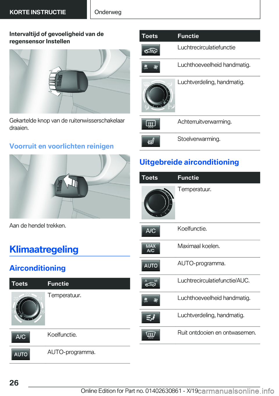 BMW 4 SERIES GRAN COUPE 2020  Instructieboekjes (in Dutch) �I�n�t�e�r�v�a�l�t�i�j�d��o�f��g�e�v�o�e�l�i�g�h�e�i�d��v�a�n��d�e�r�e�g�e�n�s�e�n�s�o�r��I�n�s�t�e�l�l�e�n
�G�e�k�a�r�t�e�l�d�e��k�n�o�p��v�a�n��d�e��r�u�i�t�e�n�w�i�s�s�e�r�s�c�h�a�k�e�l�a�