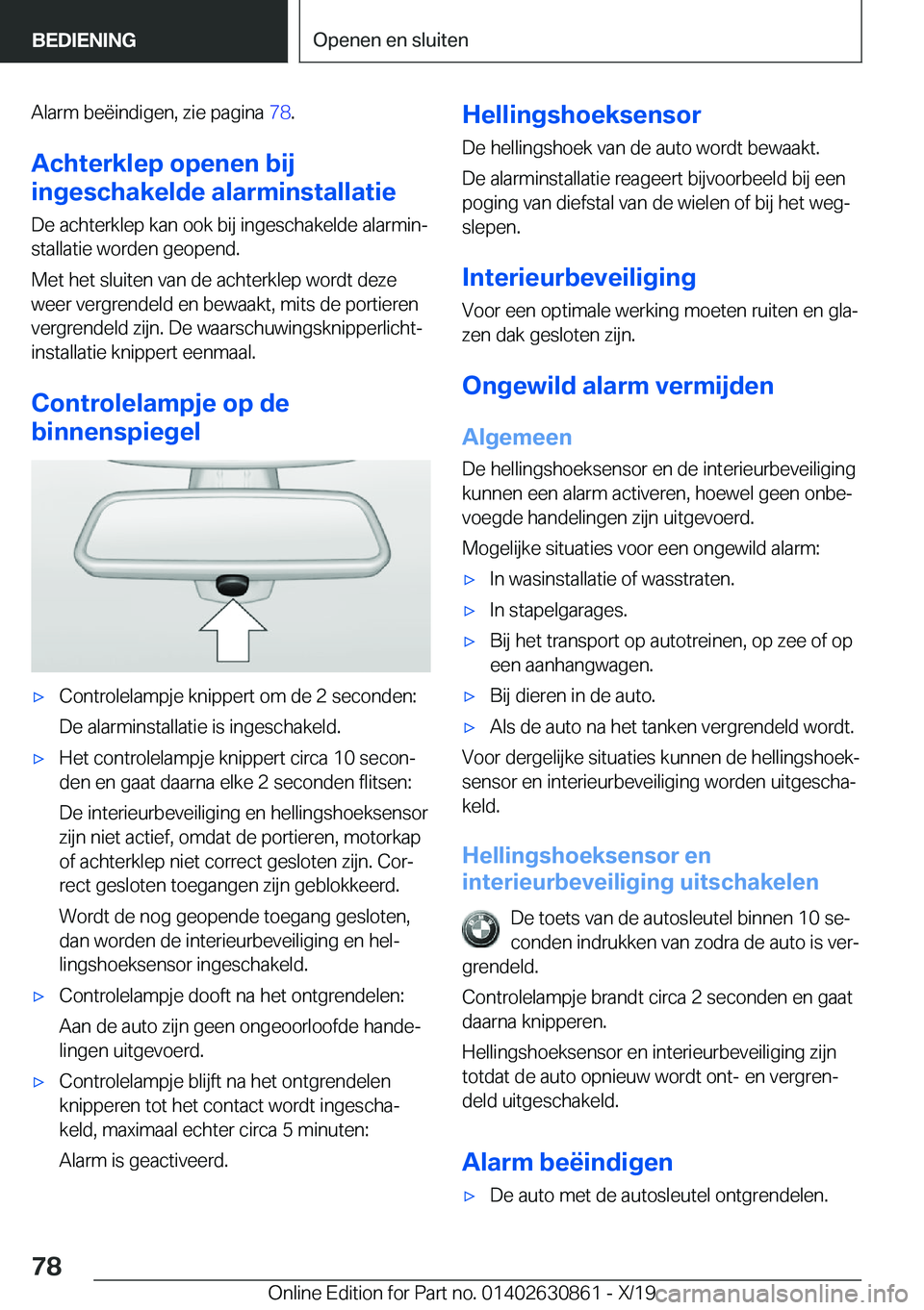 BMW 4 SERIES GRAN COUPE 2020  Instructieboekjes (in Dutch) �A�l�a�r�m��b�e�