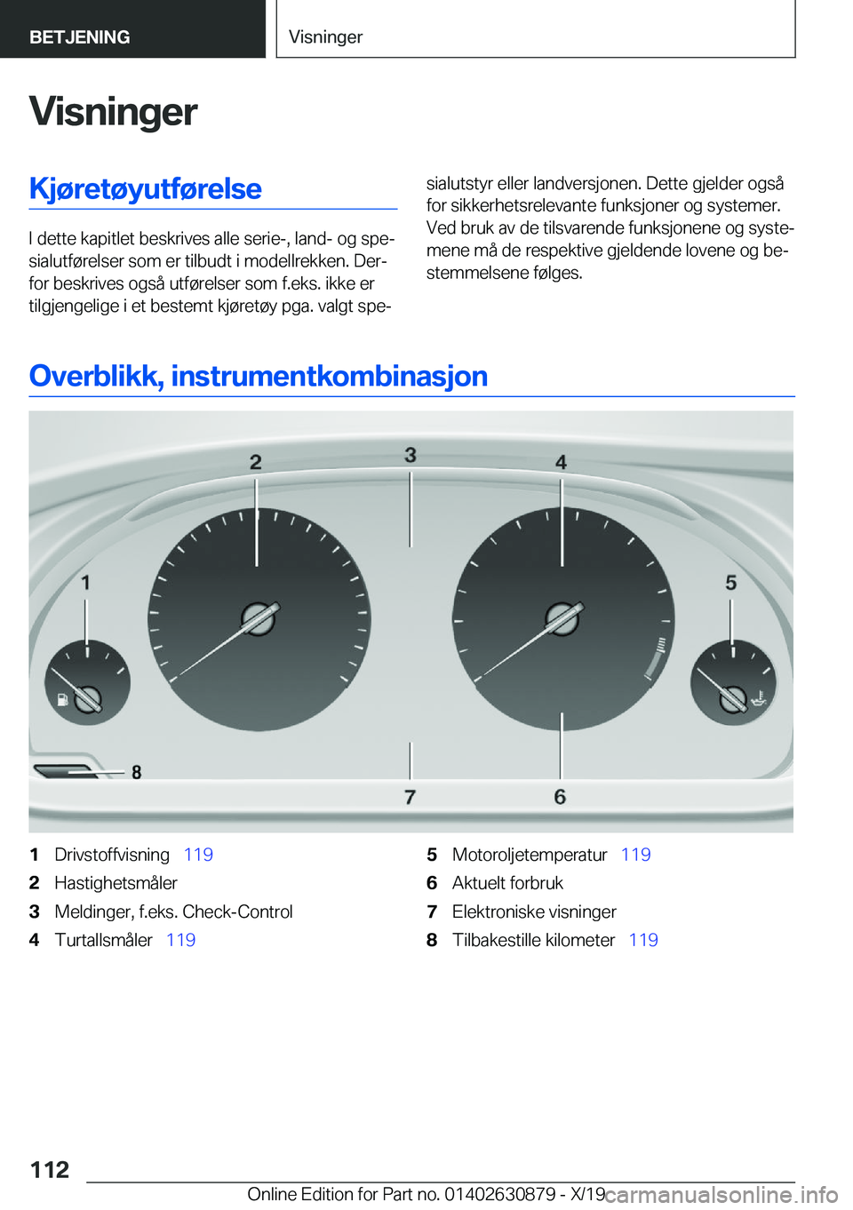 BMW 4 SERIES GRAN COUPE 2020  InstruksjonsbØker (in Norwegian) �V�i�s�n�i�n�g�e�r�K�j�