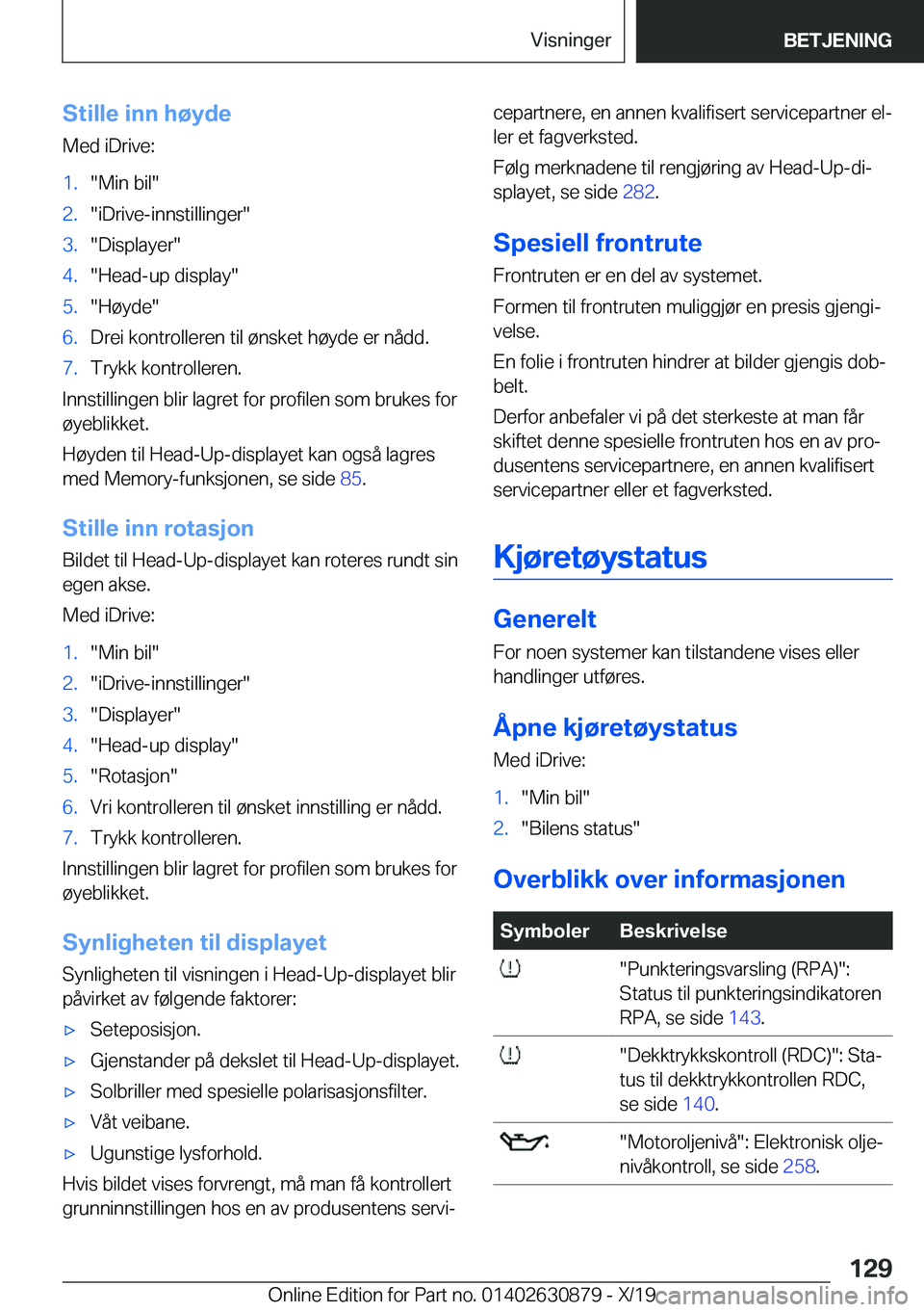 BMW 4 SERIES GRAN COUPE 2020  InstruksjonsbØker (in Norwegian) �S�t�i�l�l�e��i�n�n��h�