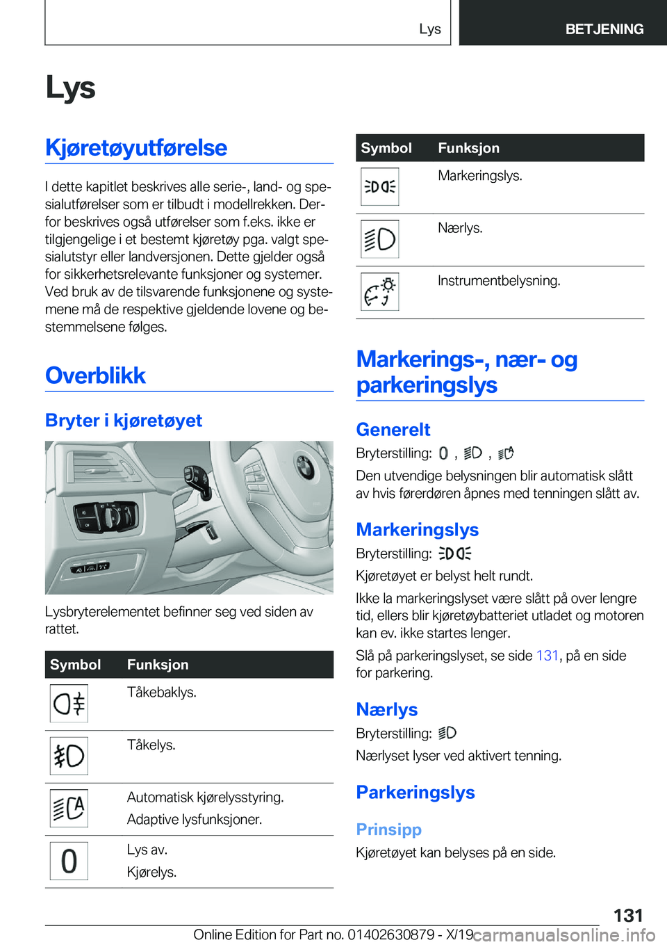 BMW 4 SERIES GRAN COUPE 2020  InstruksjonsbØker (in Norwegian) �L�y�s�K�j�
