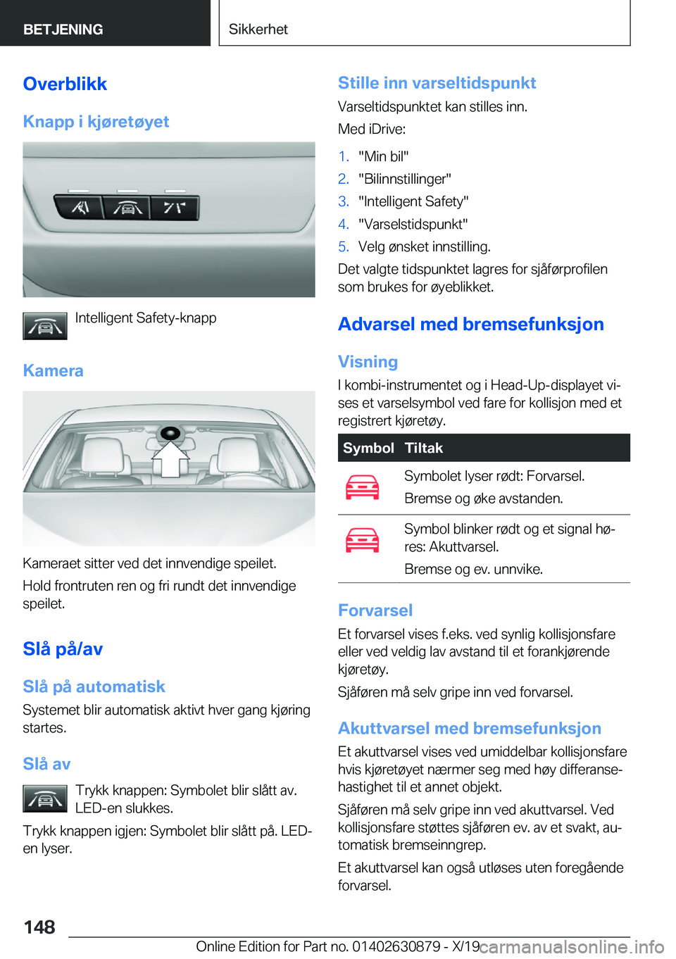 BMW 4 SERIES GRAN COUPE 2020  InstruksjonsbØker (in Norwegian) �O�v�e�r�b�l�i�k�k�K�n�a�p�p��i��k�j�