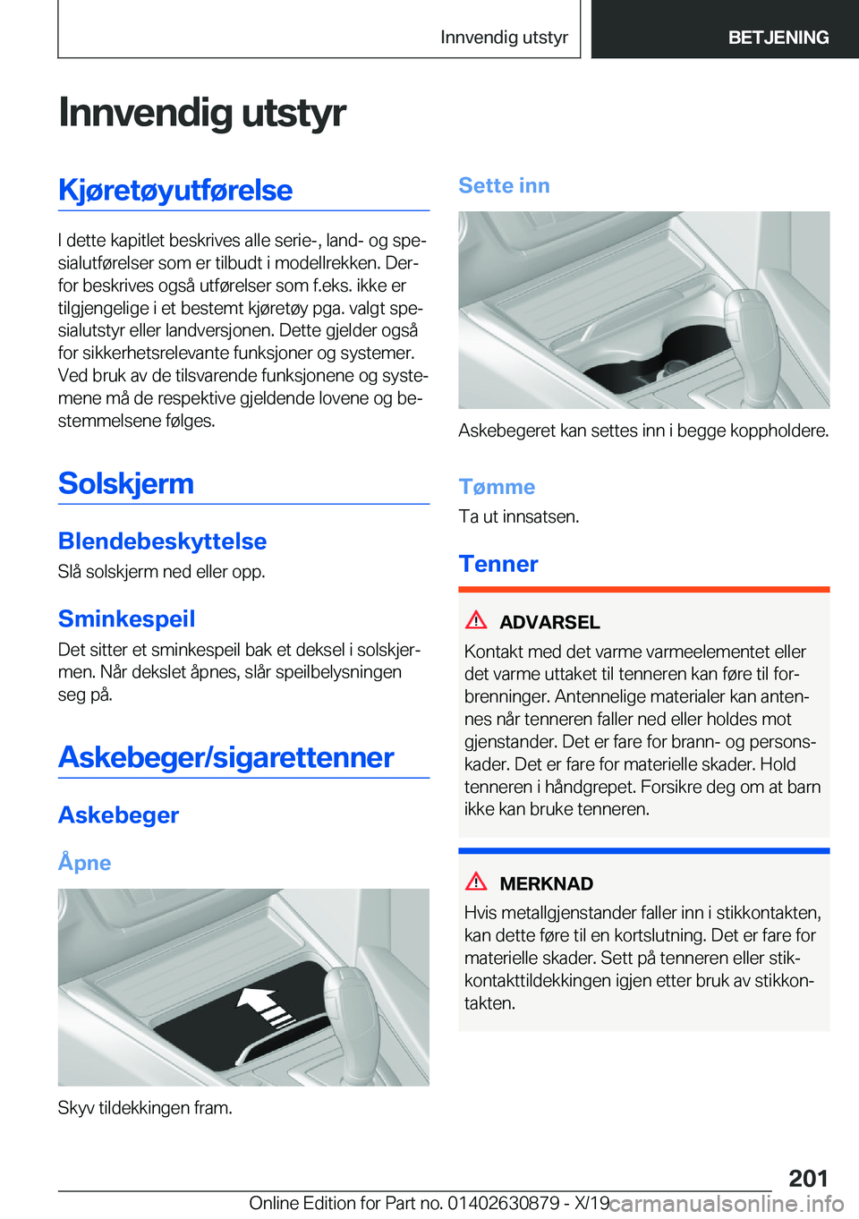 BMW 4 SERIES GRAN COUPE 2020  InstruksjonsbØker (in Norwegian) �I�n�n�v�e�n�d�i�g��u�t�s�t�y�r�K�j�