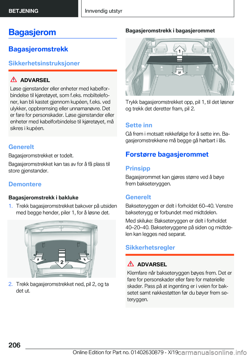 BMW 4 SERIES GRAN COUPE 2020  InstruksjonsbØker (in Norwegian) �B�a�g�a�s�j�e�r�o�m
�B�a�g�a�s�j�e�r�o�m�s�t�r�e�k�k
�S�i�k�k�e�r�h�e�t�s�i�n�s�t�r�u�k�s�j�o�n�e�r
�A�D�V�A�R�S�E�L
�L�