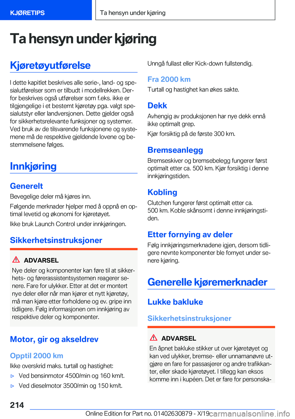 BMW 4 SERIES GRAN COUPE 2020  InstruksjonsbØker (in Norwegian) �T�a��h�e�n�s�y�n��u�n�d�e�r��k�j�