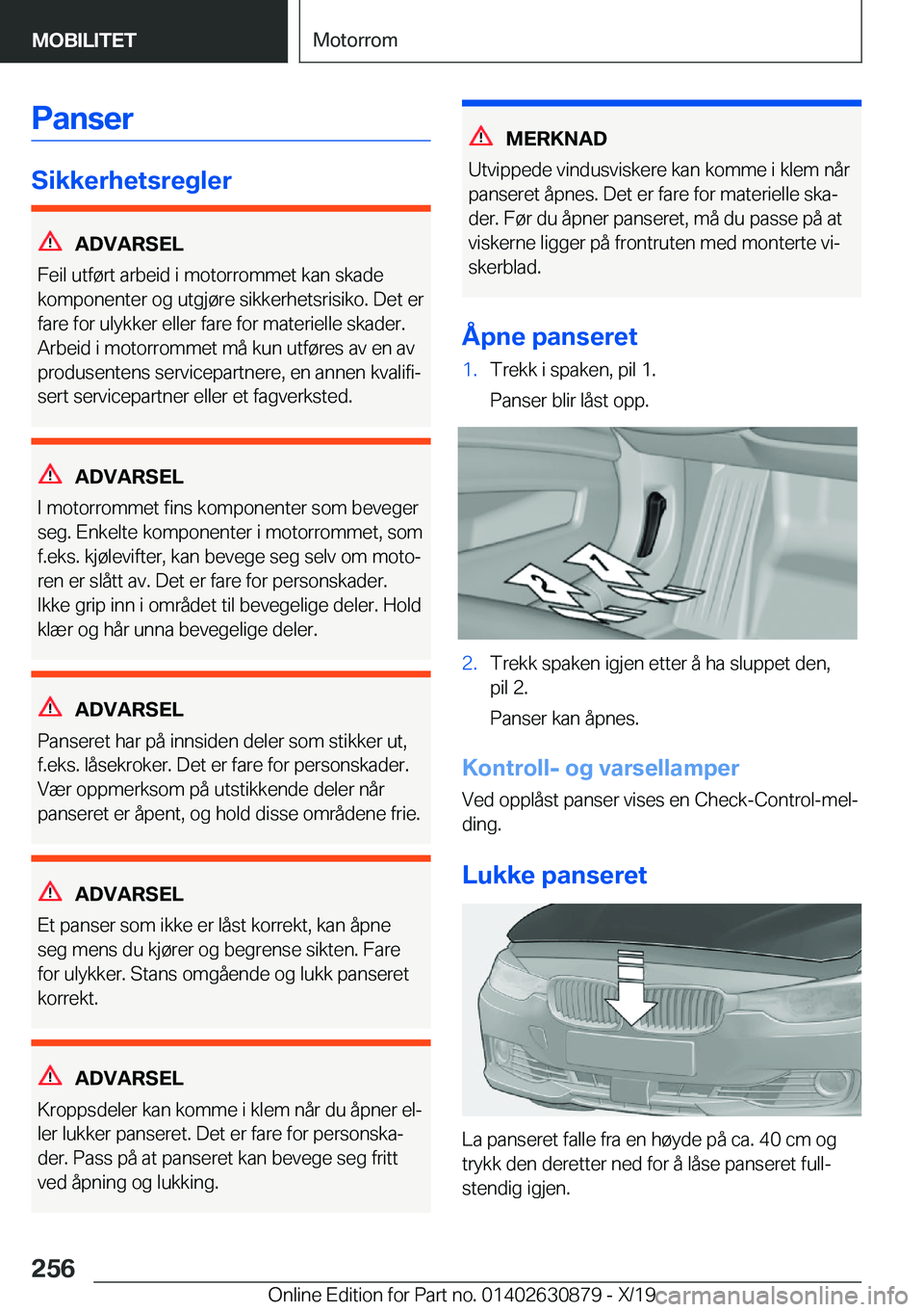BMW 4 SERIES GRAN COUPE 2020  InstruksjonsbØker (in Norwegian) �P�a�n�s�e�r
�S�i�k�k�e�r�h�e�t�s�r�e�g�l�e�r
�A�D�V�A�R�S�E�L
�F�e�i�l��u�t�f�