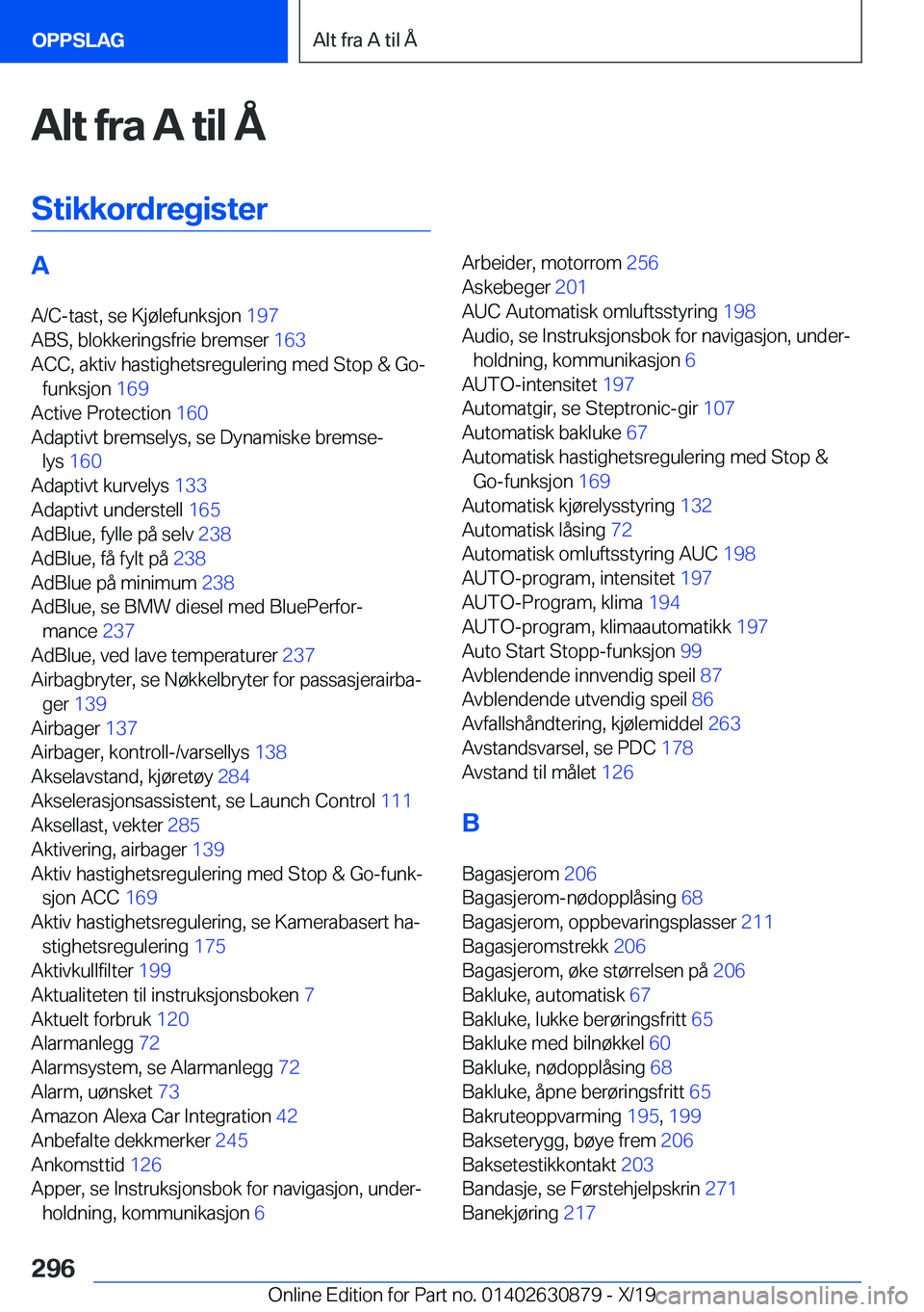 BMW 4 SERIES GRAN COUPE 2020  InstruksjonsbØker (in Norwegian) �A�l�t��f�r�a��A��t�i�l��