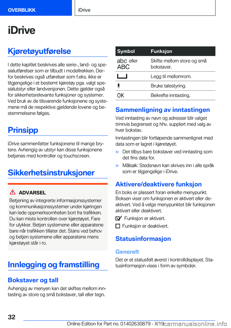 BMW 4 SERIES GRAN COUPE 2020  InstruksjonsbØker (in Norwegian) �i�D�r�i�v�e�K�j�