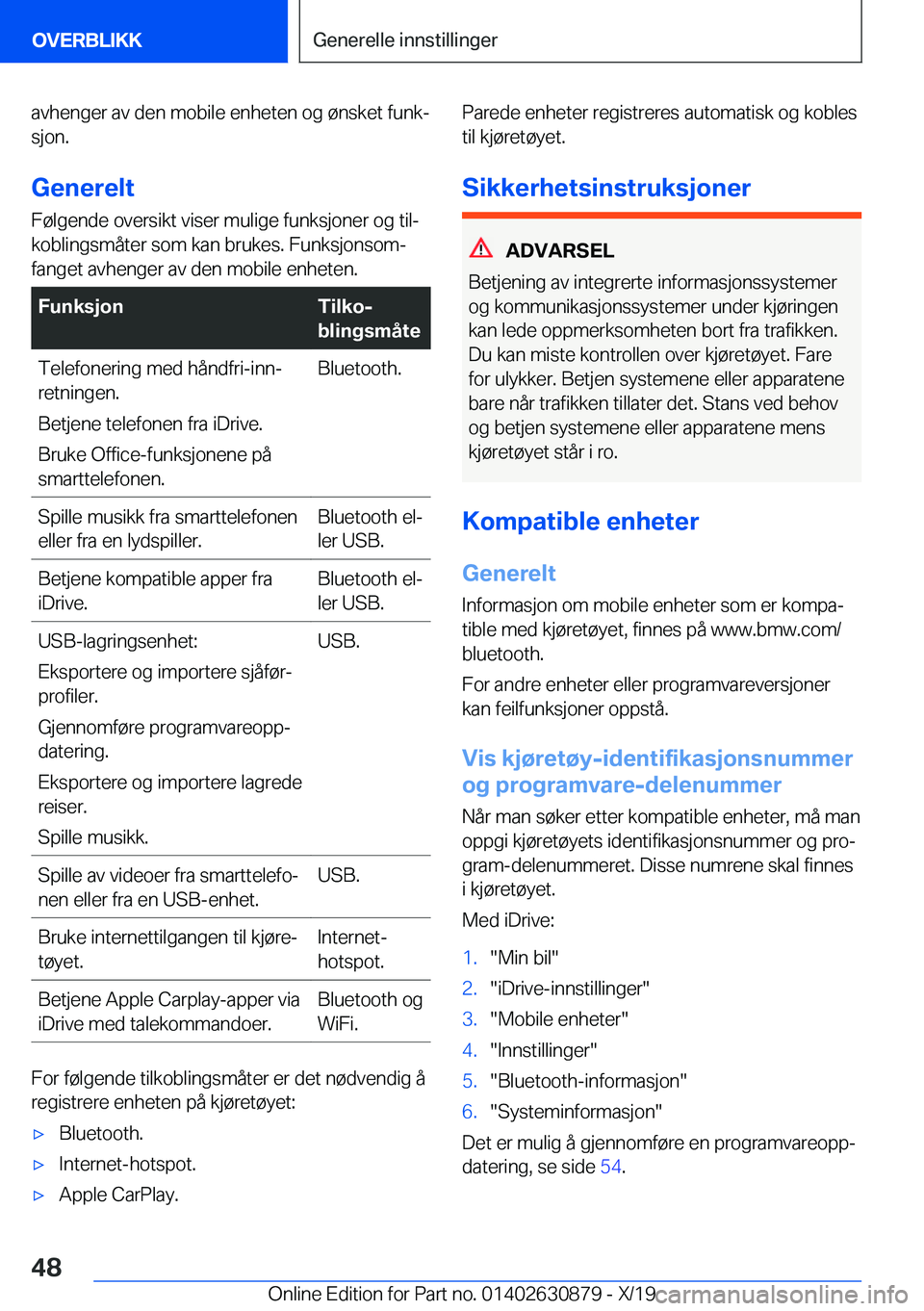 BMW 4 SERIES GRAN COUPE 2020  InstruksjonsbØker (in Norwegian) �a�v�h�e�n�g�e�r��a�v��d�e�n��m�o�b�i�l�e��e�n�h�e�t�e�n��o�g��